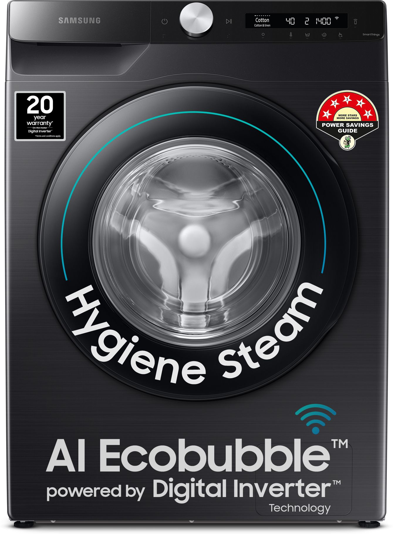 samsung 8 kg 5 Star, AI Ecobubble, Wi-Fi, Hygiene Steam,Digital Inverter Fully Automatic Front Load with In-built Heater Black-picture-10