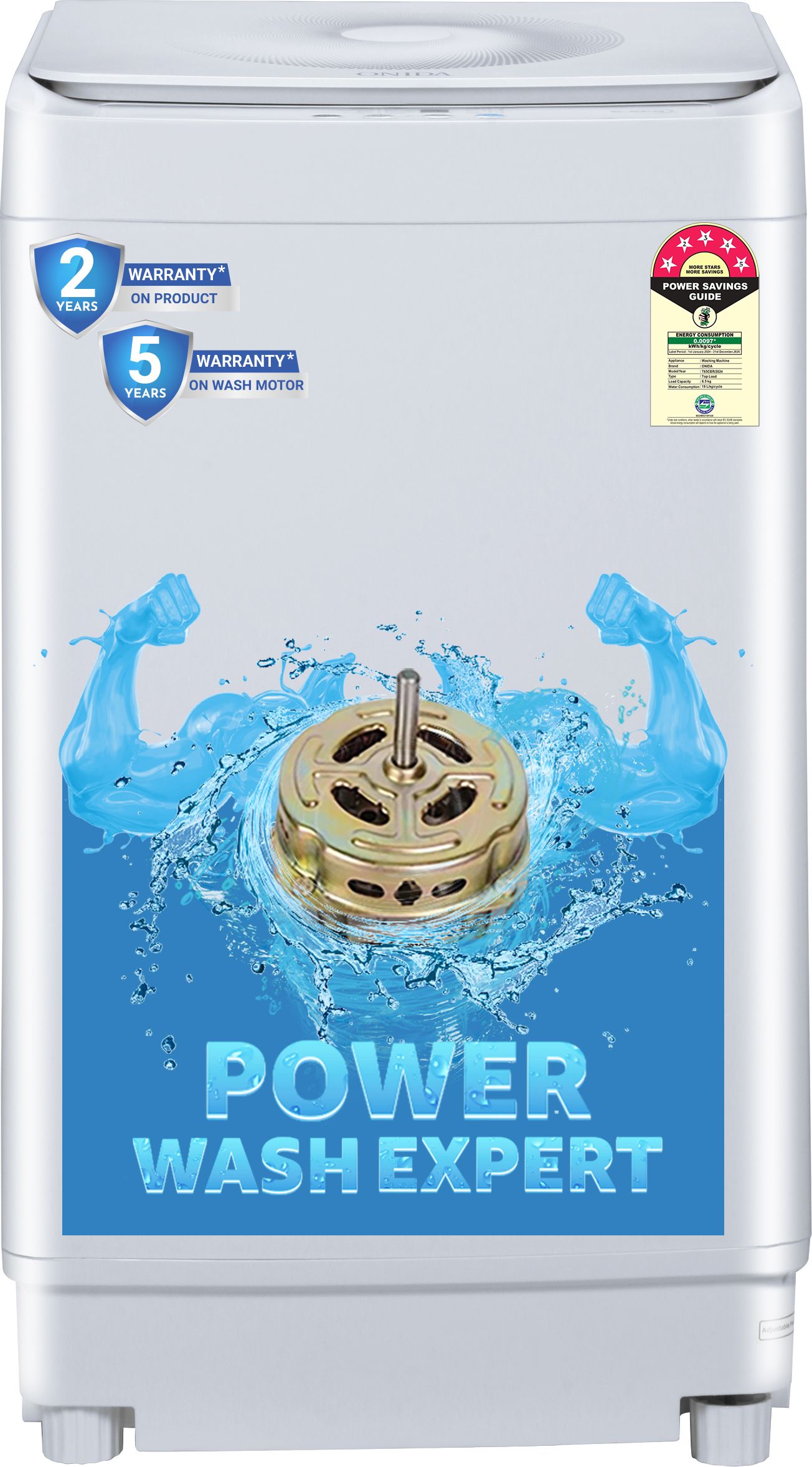 onida 6.5 kg 5 Star 10 Wash Programs, Stainless Steel Drum, Fully Automatic Top Load White-picture-11