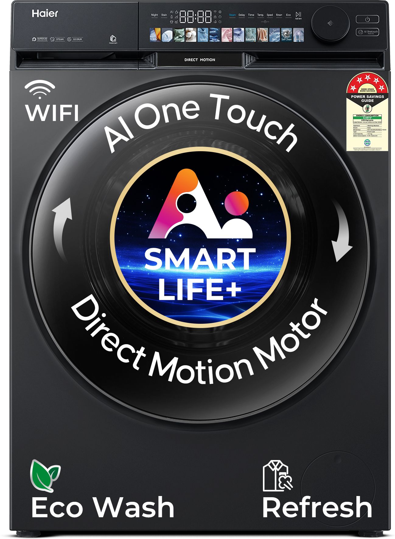 12 kg 5 Star with AI Premium Color Panel, One-Touch Smart Wash, Fabric Detection, Stain Remover Pro, Inbuilt Heater, WiFi Enabled, Washer Fully Automatic Front Load with In-built Heater Black-image-5