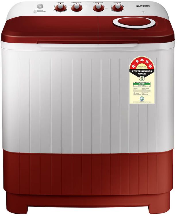 samsung 7 kg Semi Automatic Top Load Red, White-picture-25