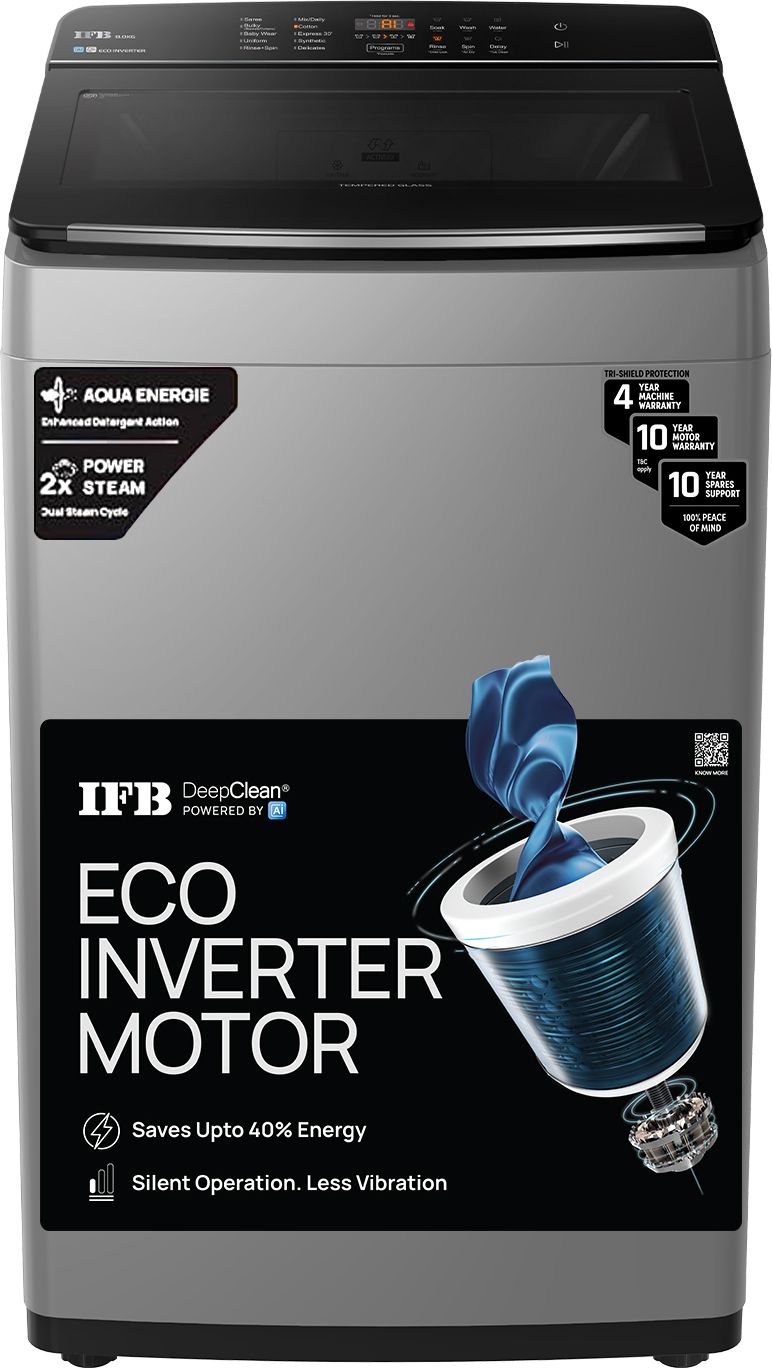 ifb 8 kg 5 Star AI Powered DeepClean Technology with Eco-inverter Activmix, AquaEnergie, Inbuilt Wheels Fully Automatic Top Load Grey-picture-20