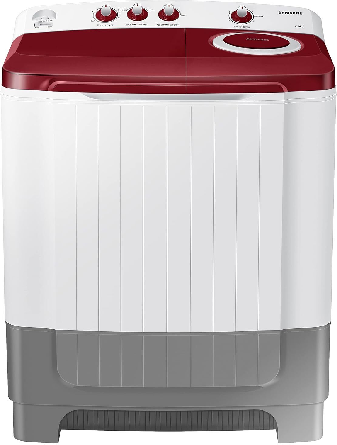8 kg 5 Star Hexa Storm Pulsator Semi Automatic Top Load White, Grey-image-49