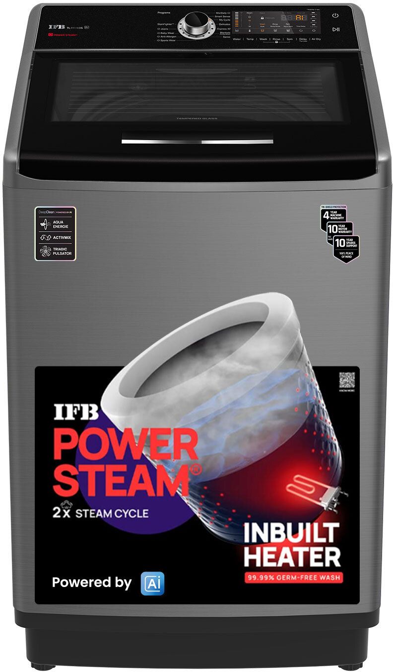 ifb 11 kg 5 Star with DeepClean Technology, PowerSteam, AI Powered,Aqua Energie Fully Automatic Top Load with In-built Heater Grey, Black-picture-3