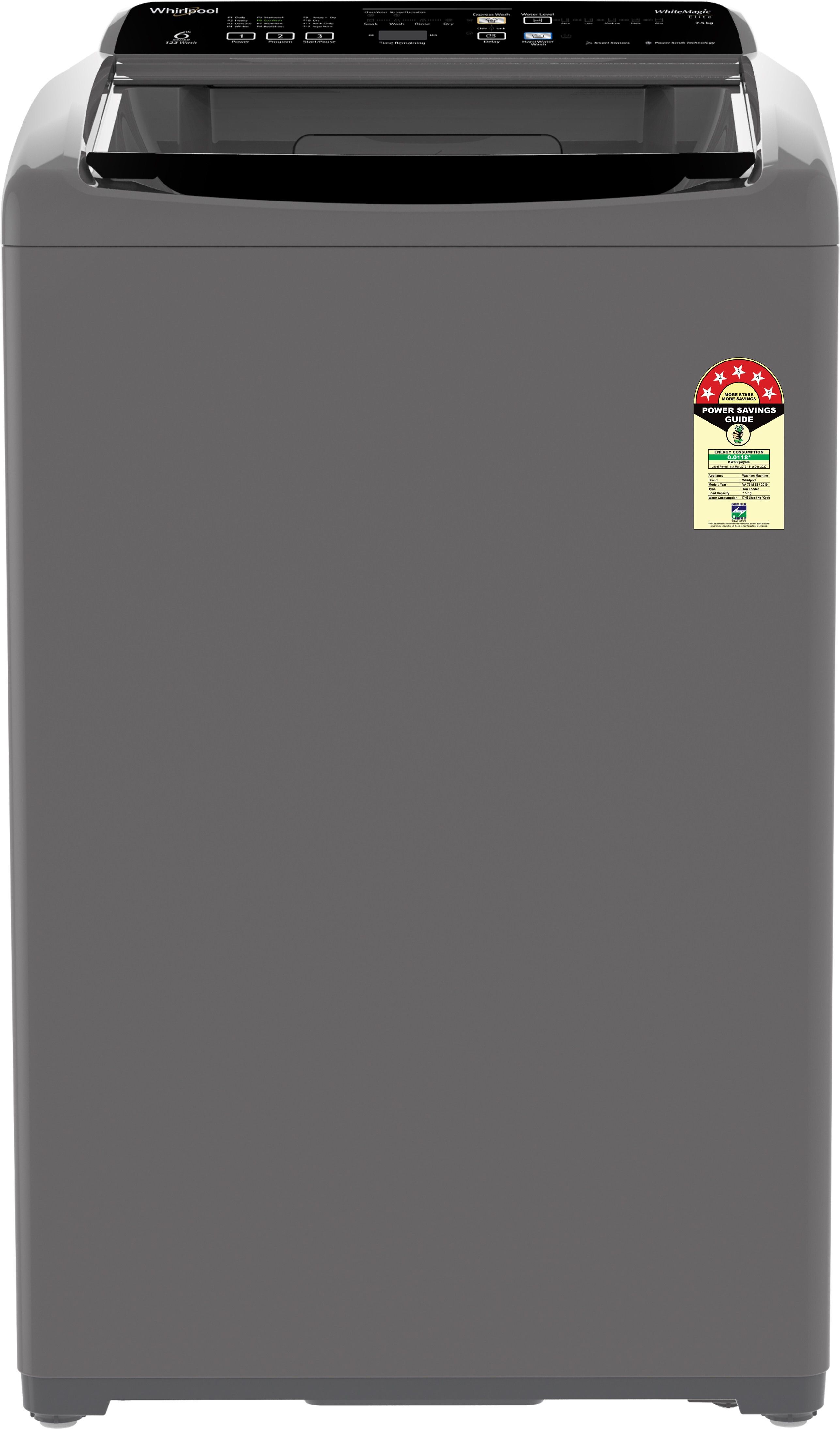 7.5 kg 5 Star, Hard Water wash Fully Automatic Top Load Grey