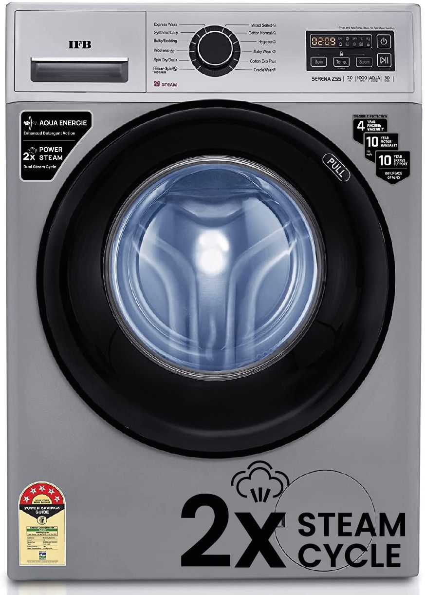 ifb 7 kg with Steam Wash, Aqua Energie, Anti-Allergen Fully Automatic Front Load with In-built Heater Silver-picture-20
