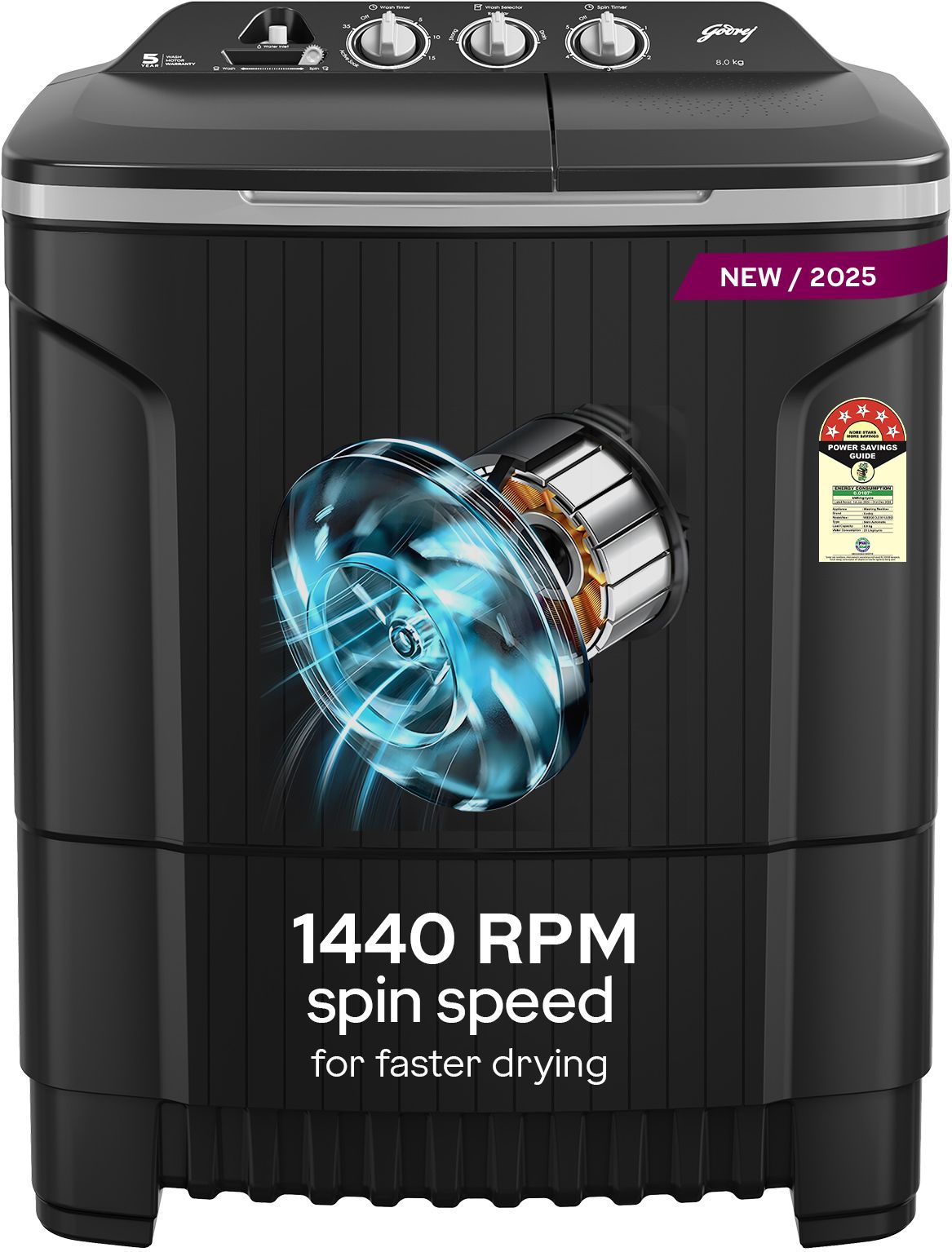 godrej 8 kg 5 Star With Active Soak Technology With Tri Roto Scrub Pulsator Semi Automatic Top Load Grey-picture-25