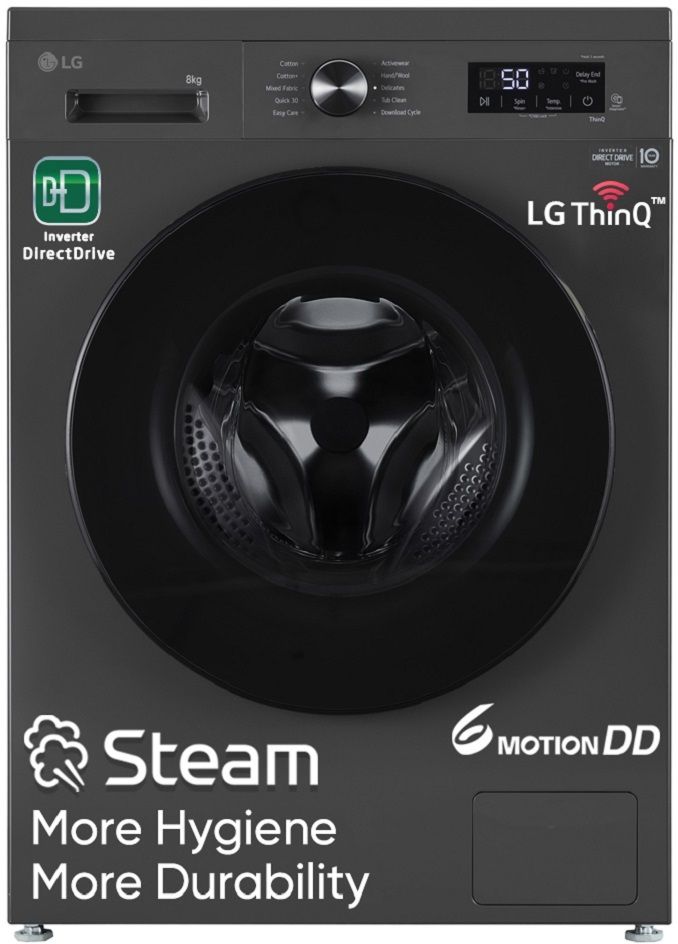 8 kg 5 Star, Inverter Direct Drive Technology, Wi-Fi Enabled, 6 Motion DD, Steam Fully Automatic Front Load with In-built Heater Grey, Black-image-11