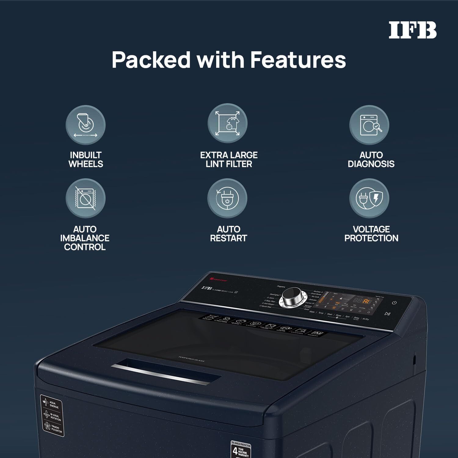 10 kg Fully Automatic Top Load with In-built Heater Black-image-14