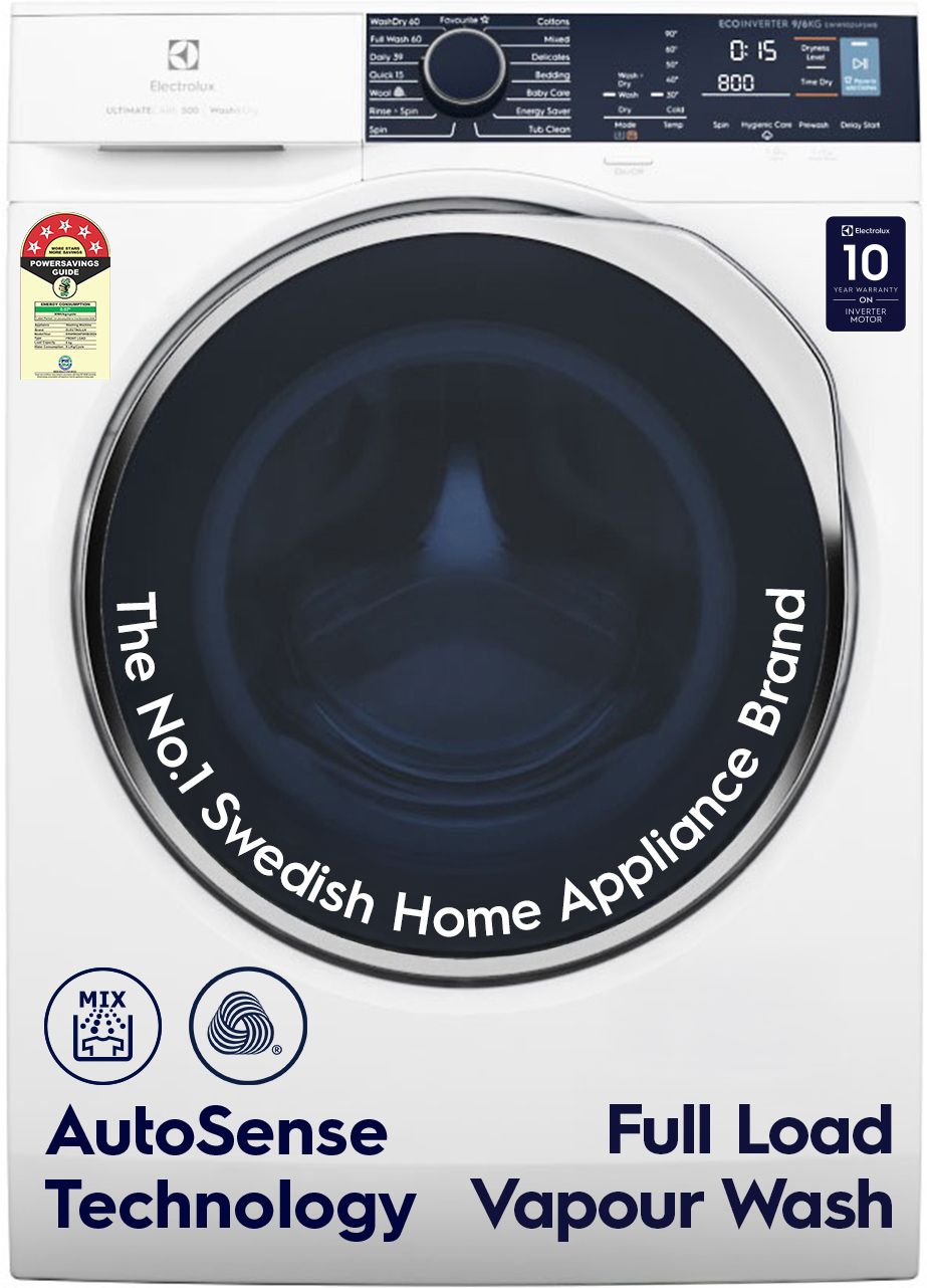 electrolux 9/6 kg 5 Star EcoInverter, 40C Vapour Wash,UltimateCare 300 Washer with Dryer White-picture-23