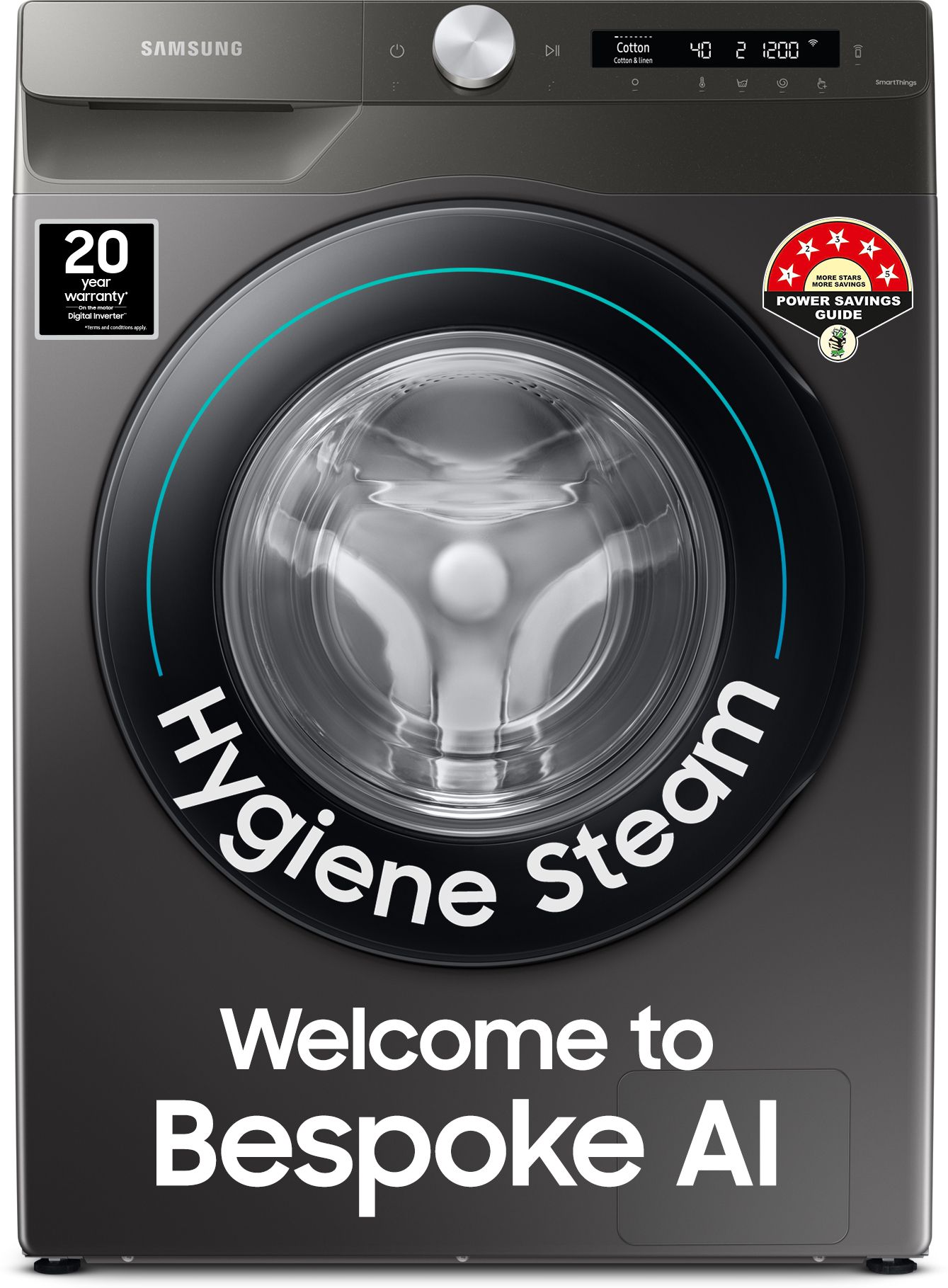 7 kg 5 Star, AI, Wi-Fi, Digital Inverter Fully Automatic Front Load with In-built Heater Silver