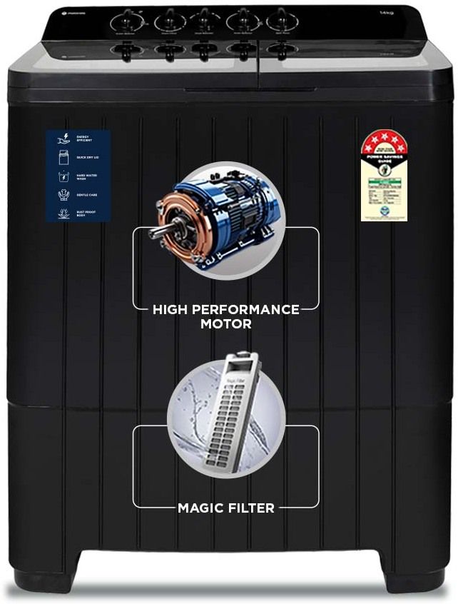 motorola 14 kg 5 star rating Midnight Series Soft closing Glass lid Semi Automatic Top Load Black-picture-15