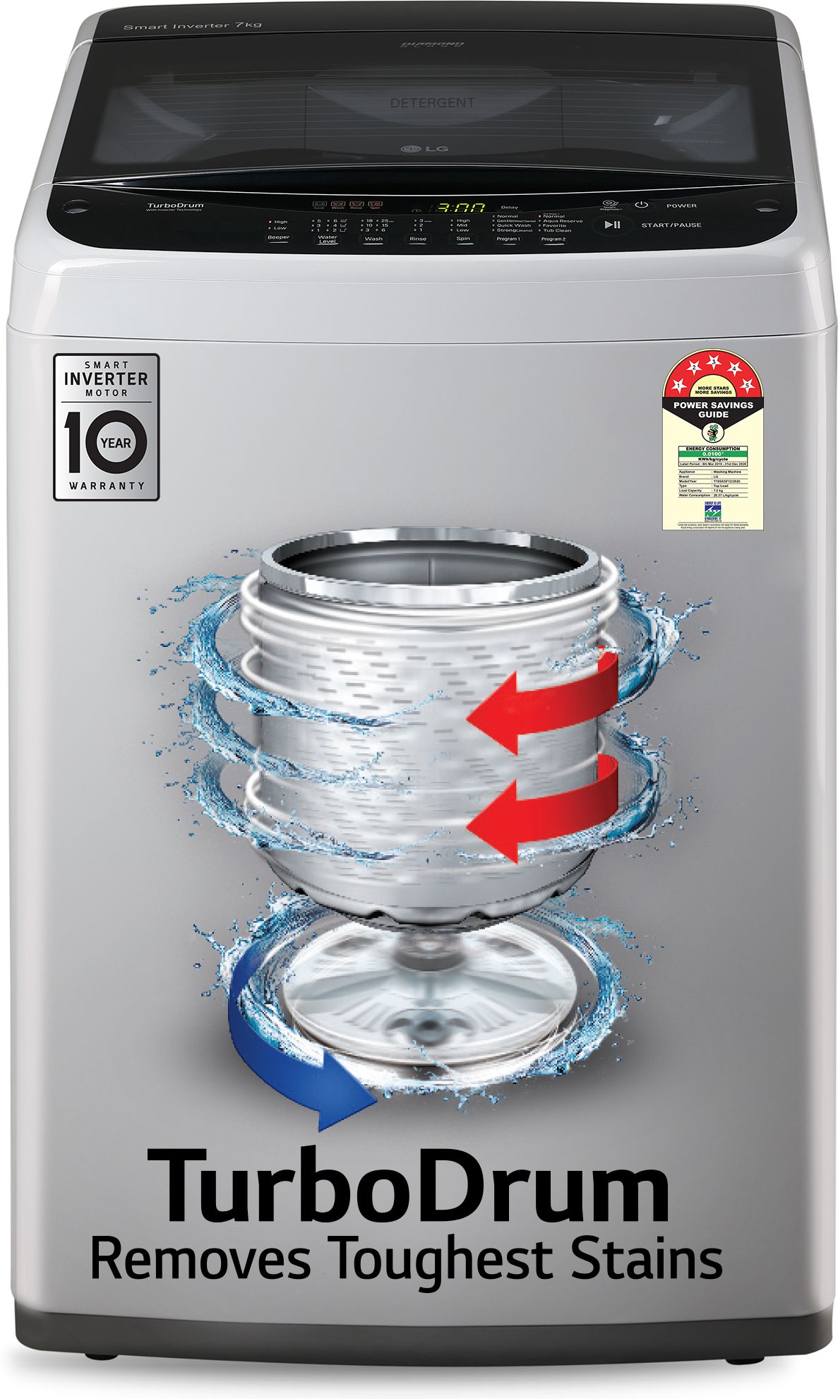 7 kg with Inverter , Smart Diagnosis and Smart Closing Door Fully Automatic Top Load Silver-image-30