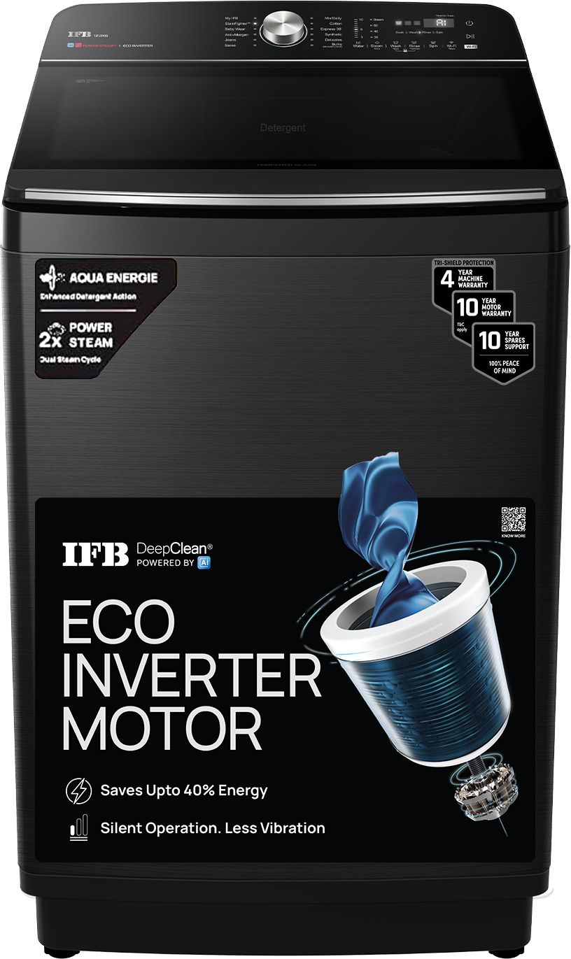 ifb 12 kg 5 Star AI Powered DeepClean Technology with Power Steam, Inbuilt Heater, Wi-Fi, Eco Inverter, Activmix Fully Automatic Top Load with In-built Heater Black-picture-15