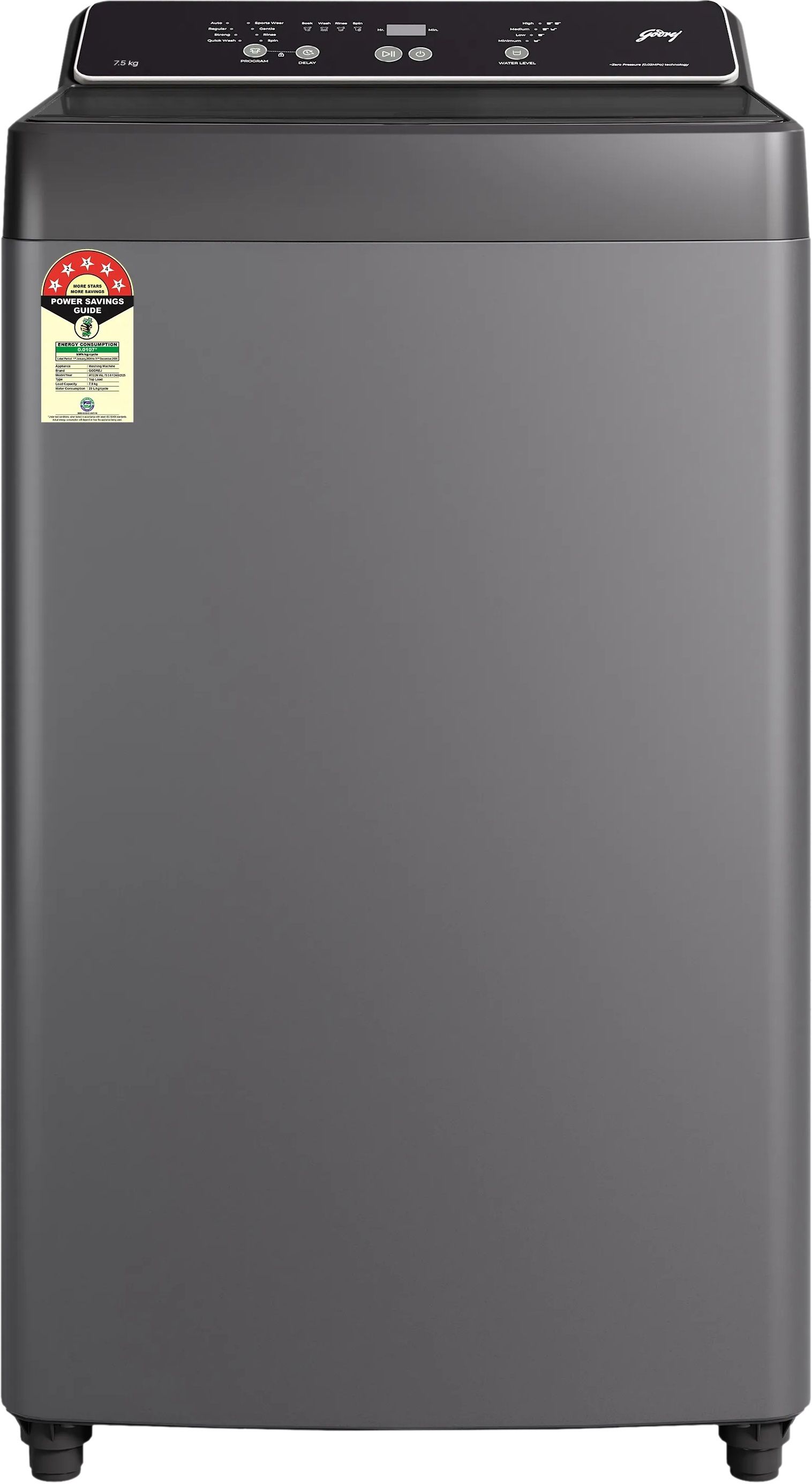 godrej 7.5 kg Fully Automatic Top Load with In-built Heater Black, Grey-picture-19