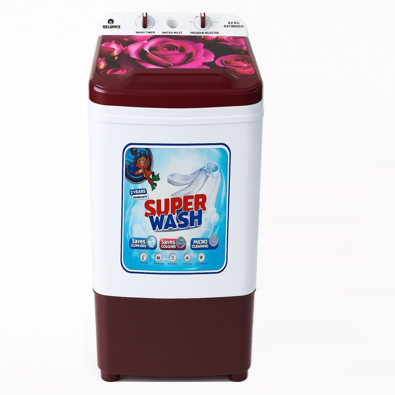 reliance 8 kg Washer only Maroon-picture-12