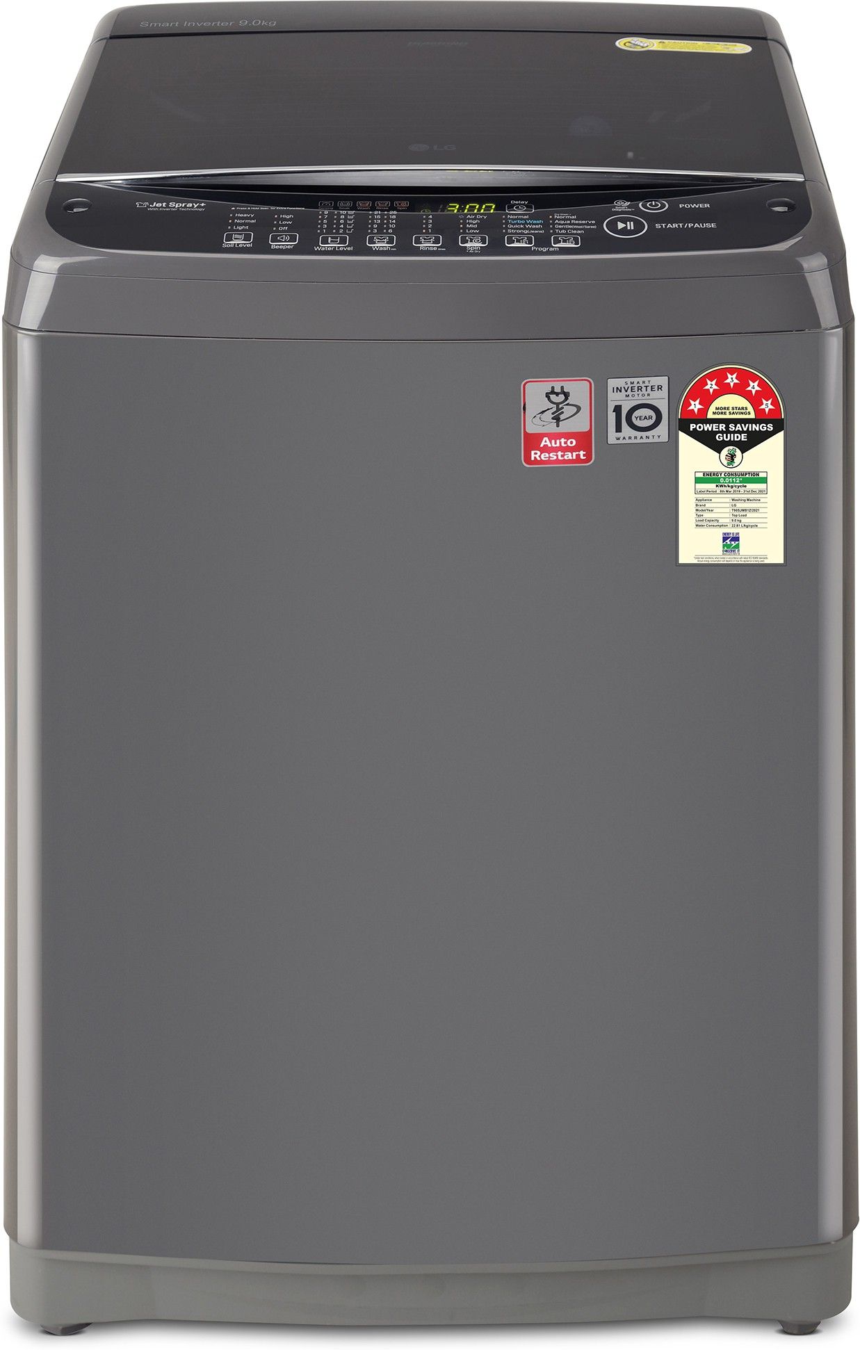 9 kg with Wi-Fi Enabled, Jet Sprey, Auto Pre Wash, Smart Diagnosis, Smart Closing Door and 10 Water Levels Fully Automatic Top Load Black-image-23