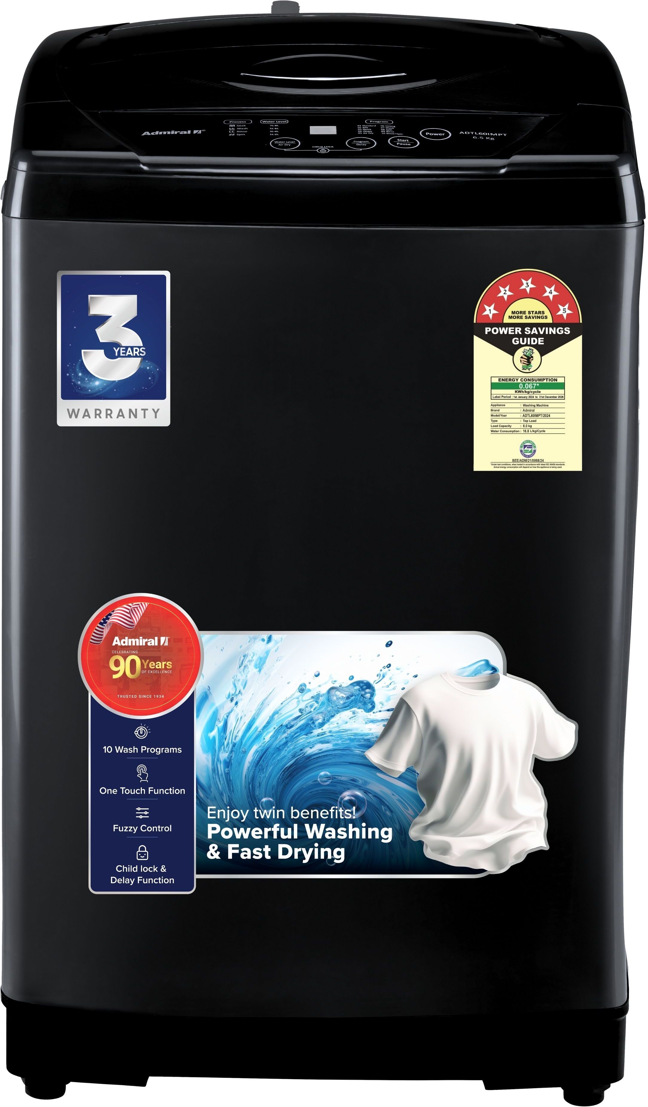 6.5 kg Fully Automatic Top Load Black-image-46