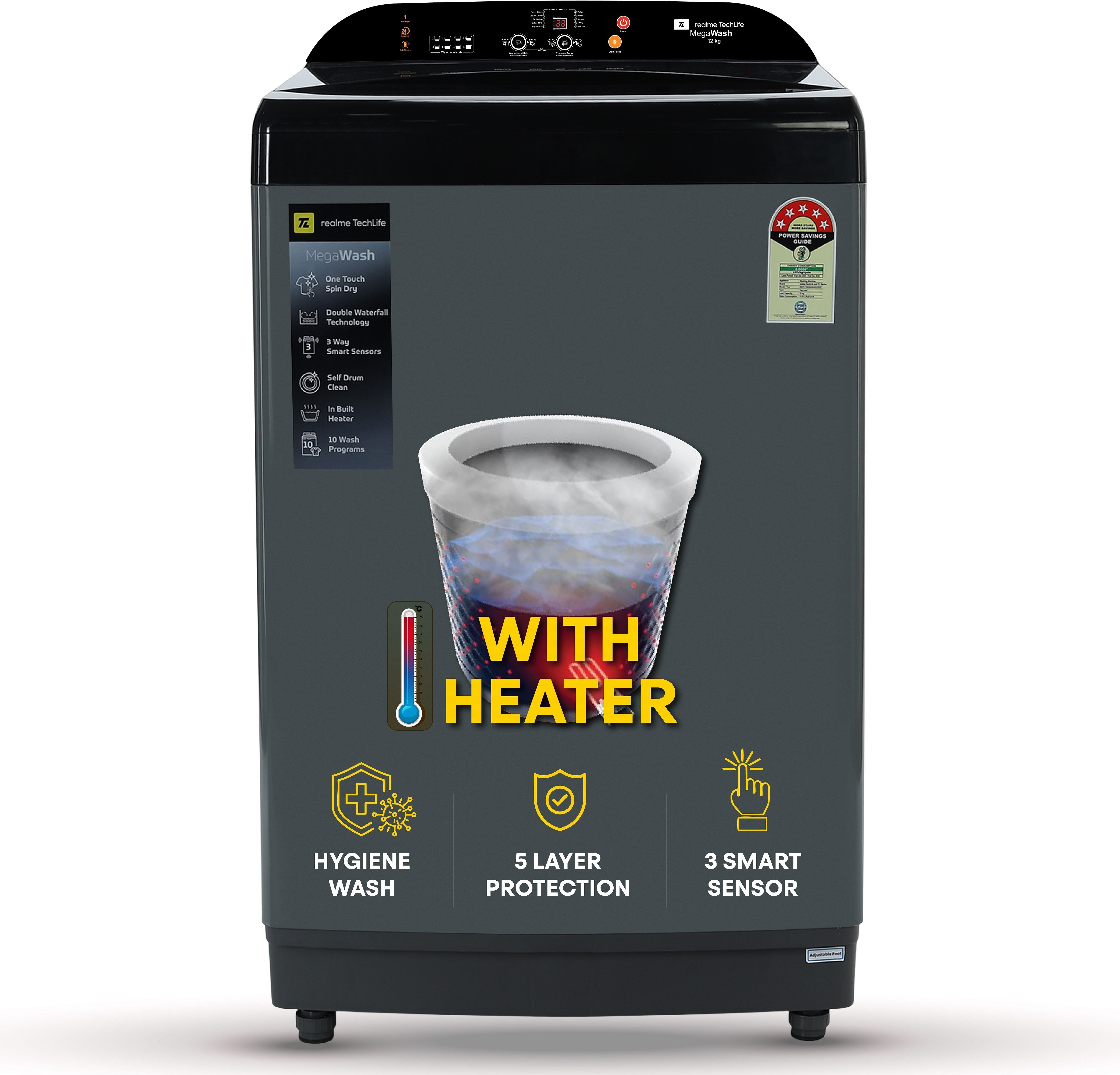 realme techlife 12 kg Fully Automatic Top Load with In-built Heater Grey-picture-14