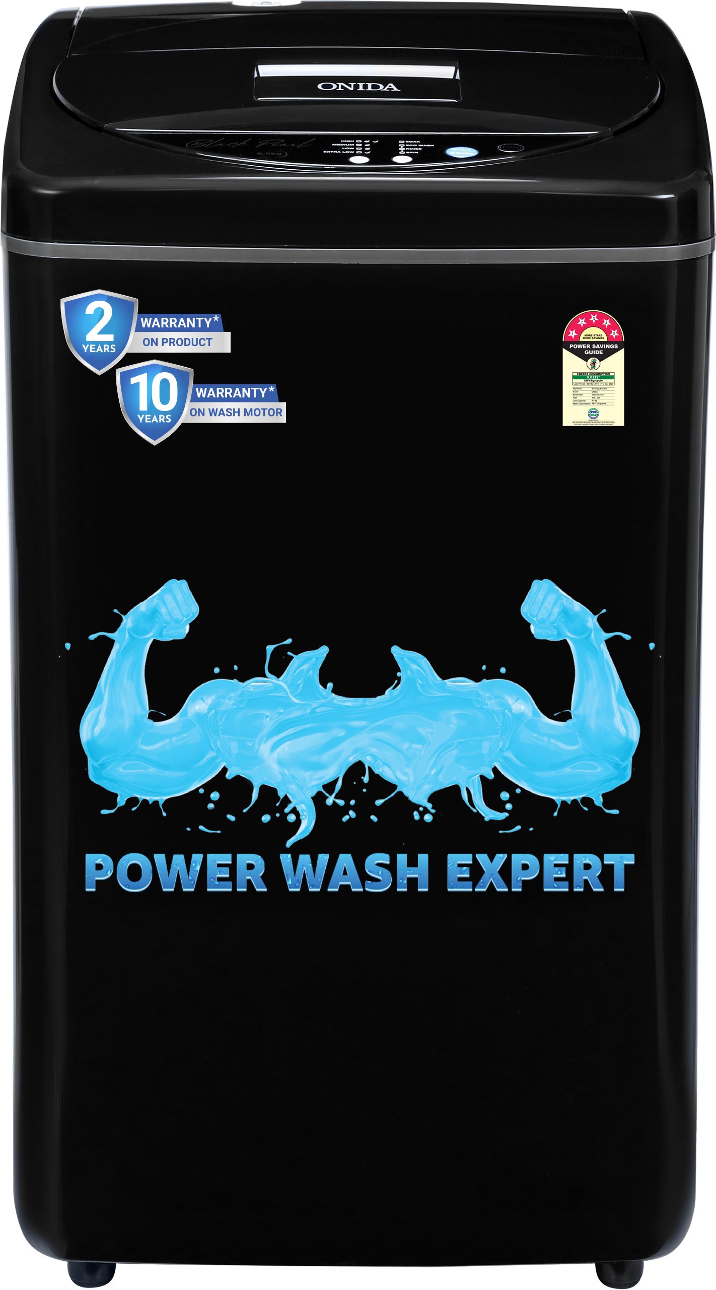 onida 6.5 kg 5 Star Bubble Drum Wash Waterfall Technology Fully Automatic Top Load Black-picture-10