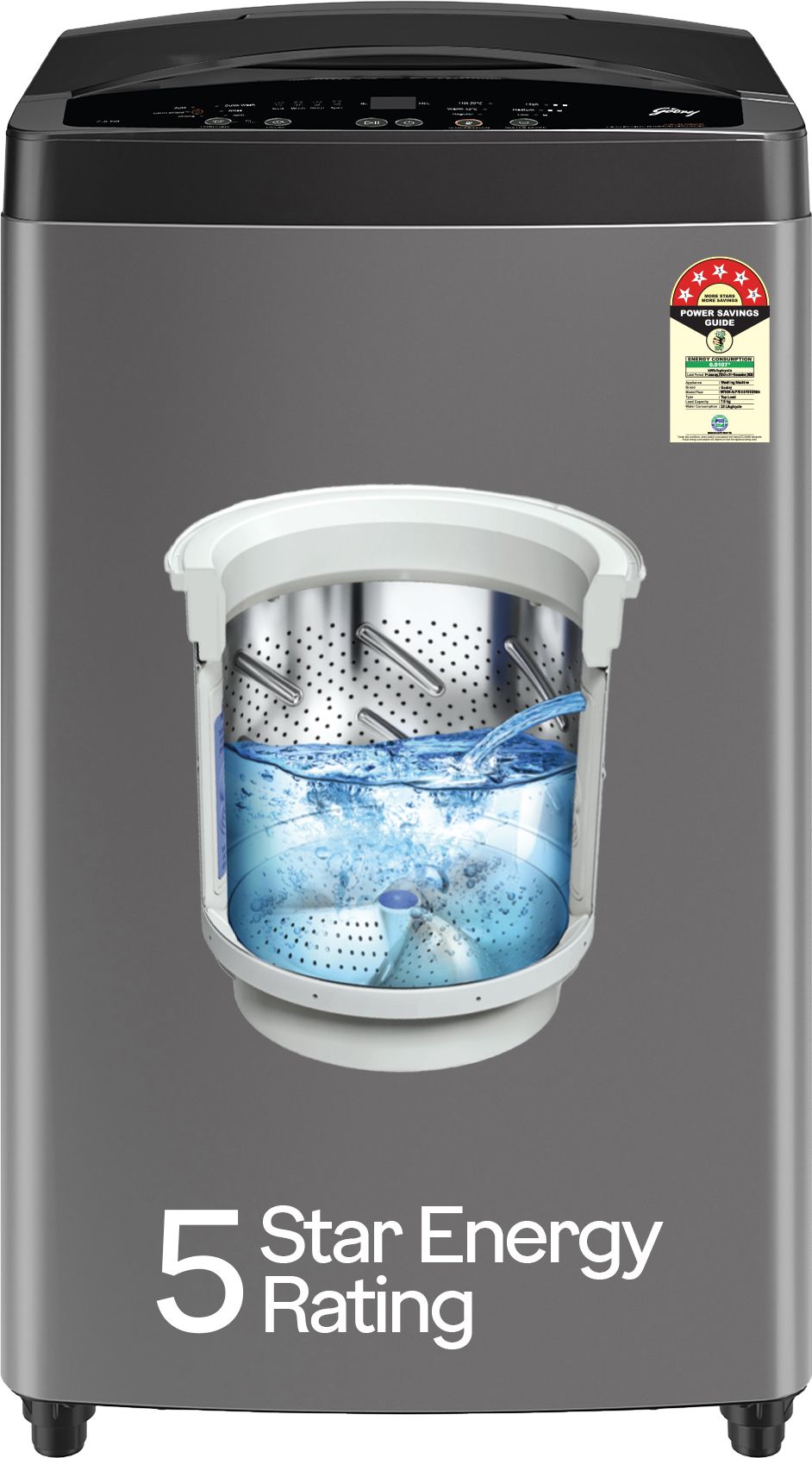 godrej 7.5 kg Inbuilt Heater with Unbalanced Load Sensing Fully Automatic Top Load with In-built Heater Grey-picture-19