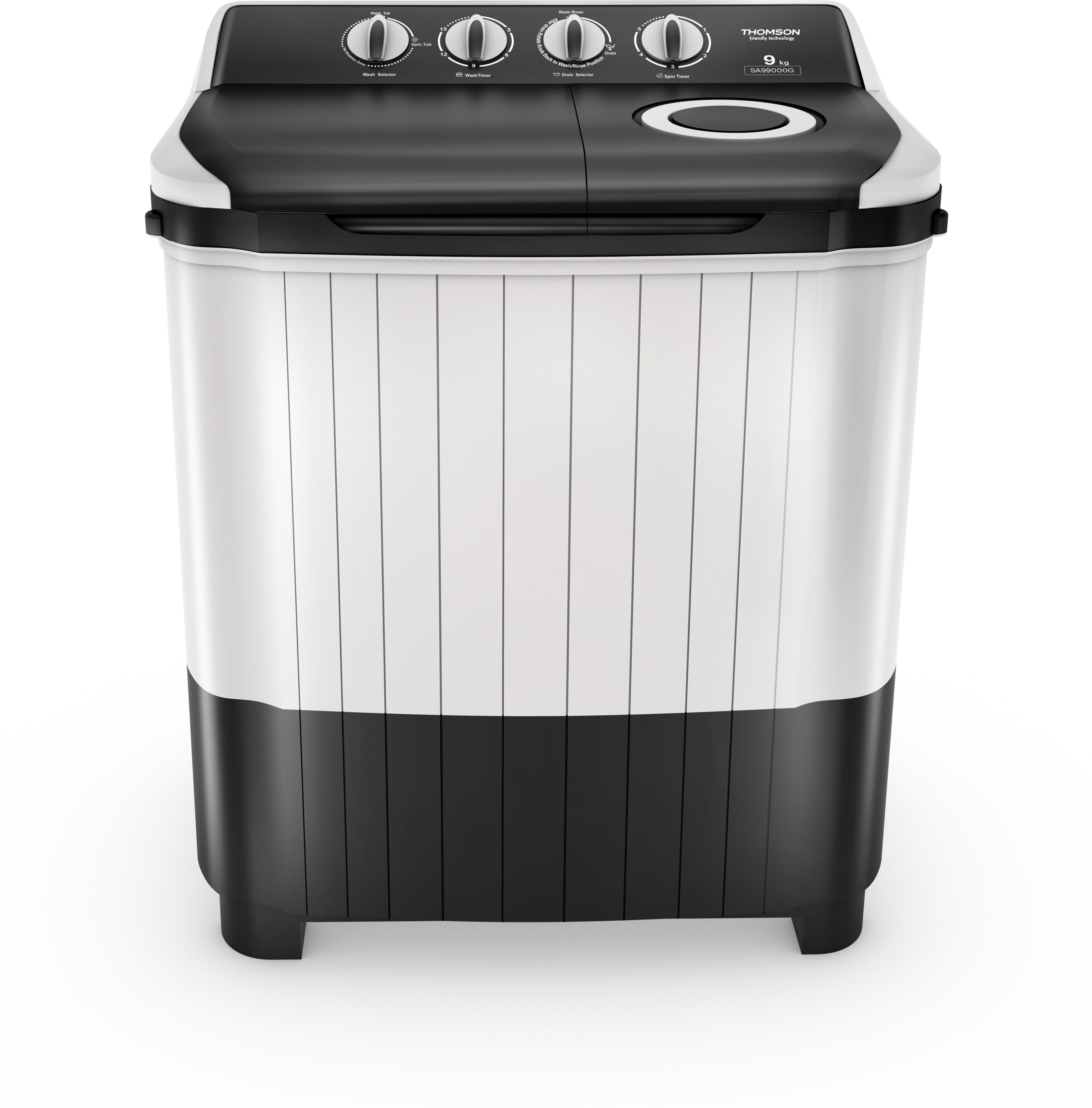 thomson 9 kg Semi Automatic Top Load Black, White-picture-21