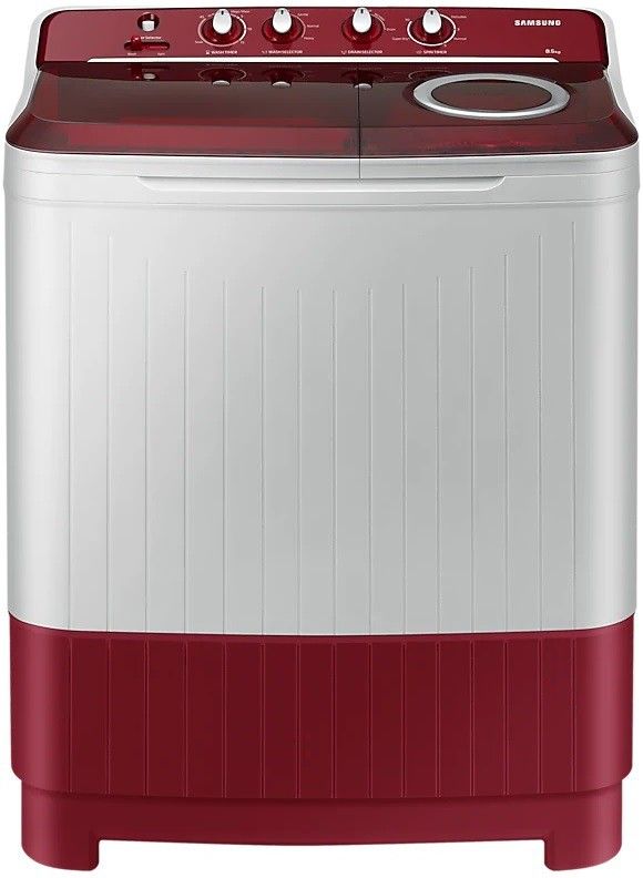 samsung 8.5 kg Semi Automatic Top Load Maroon, White-picture-14