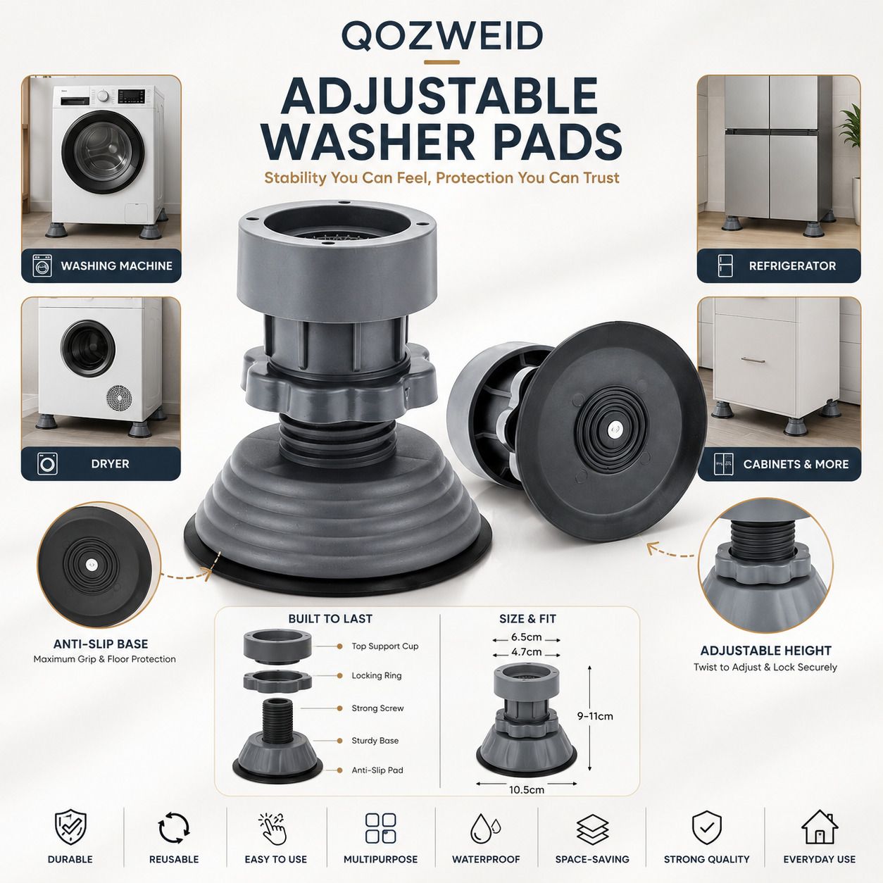 Washing Machine, Refrigerator, Water Cooler Material Rubber, Plated, Polyester, Plush-image-24
