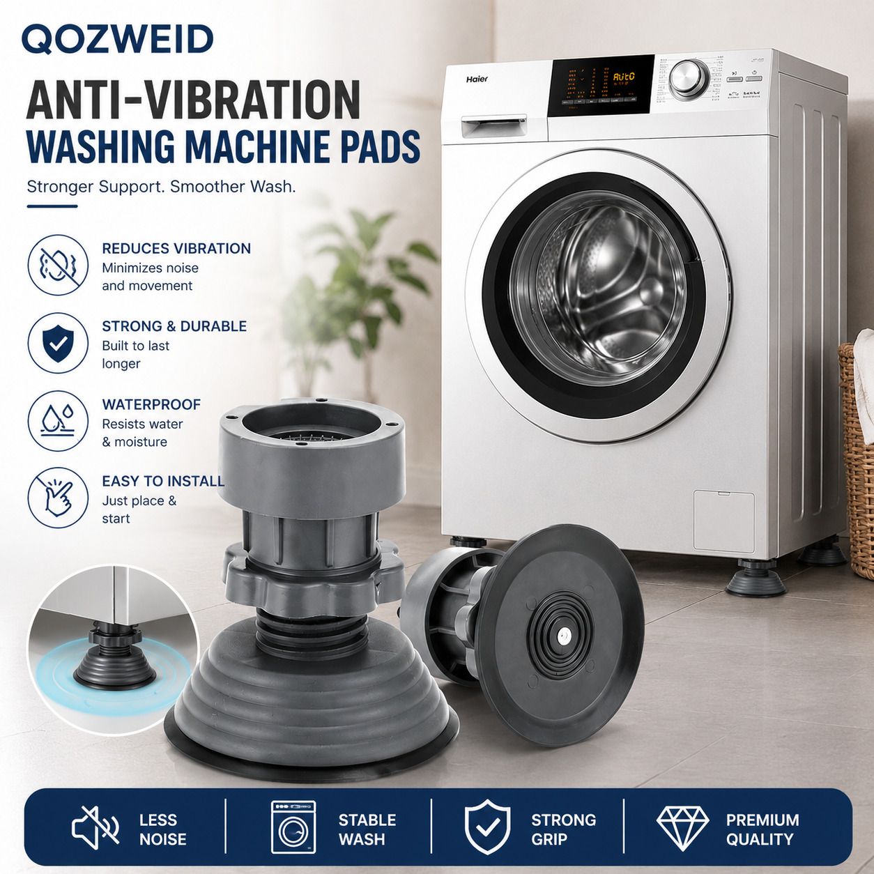 qozweid Washing Machine, Refrigerator, Water Cooler, Air Cooler Material Rubber, Plated, Polyester, Plush-picture-19