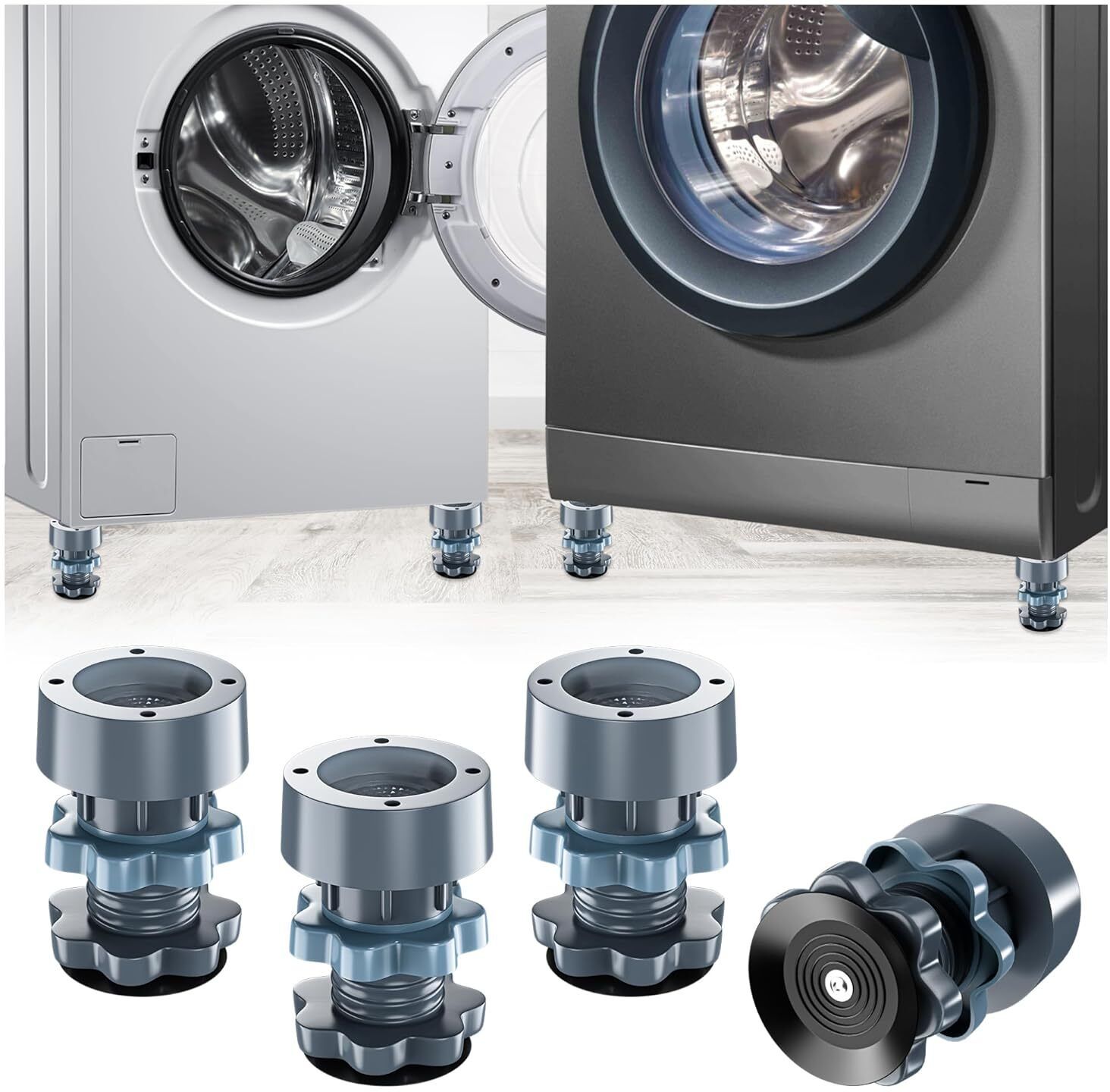 Anti Vibration Pad for Washing Machine Support,Adjustable Height Adjustment 4psc