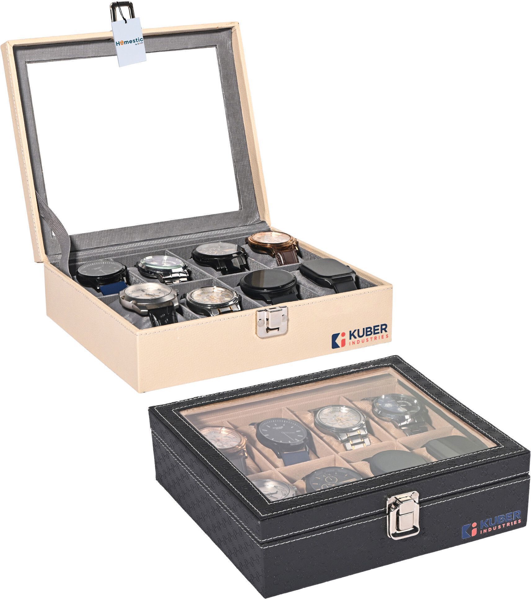 Kuber Industries Premium Faux Leather Wrist Organiser Watch Box-image-34