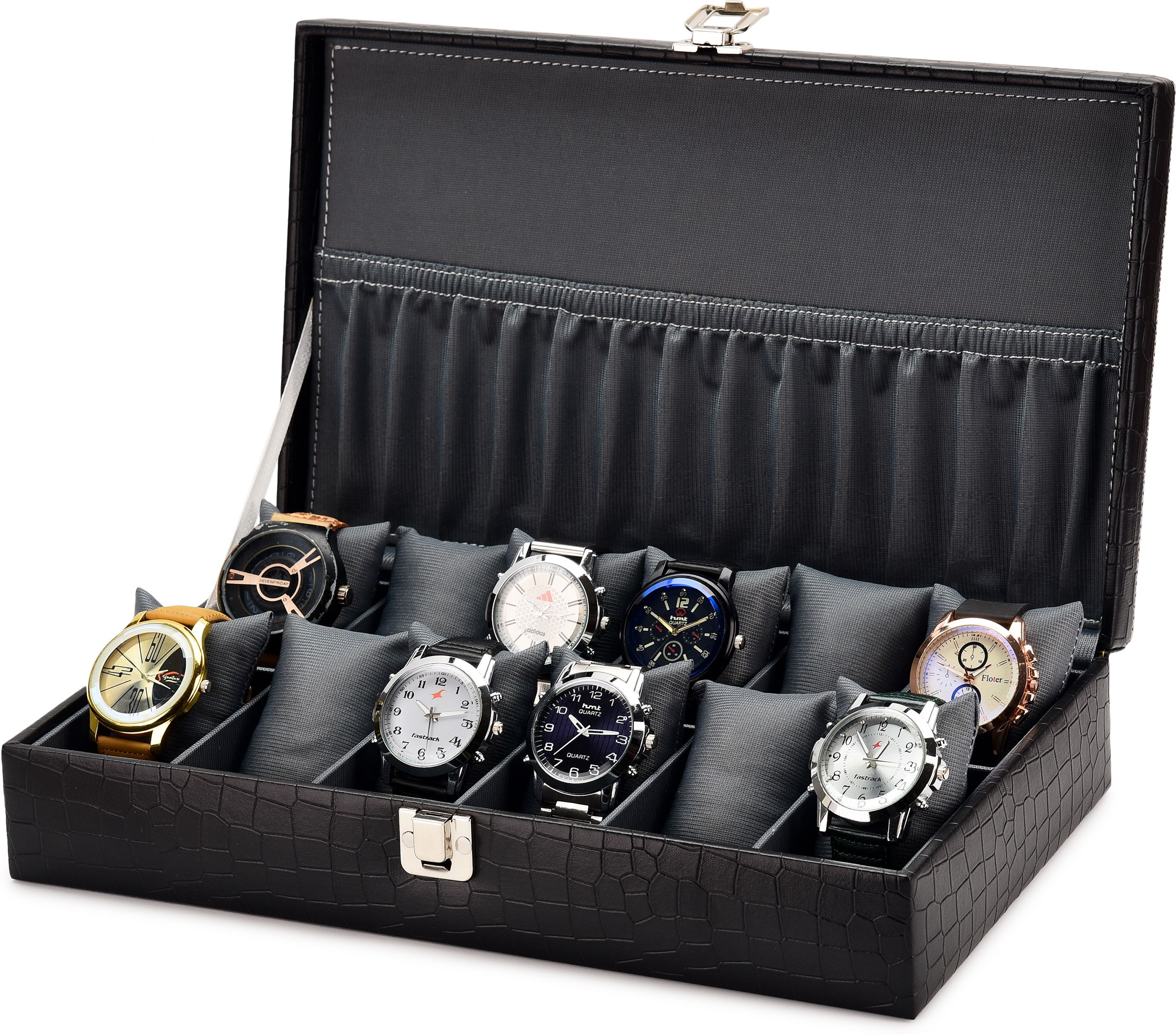 alika 12 watch crocodile Grey n Watch Box-picture-11