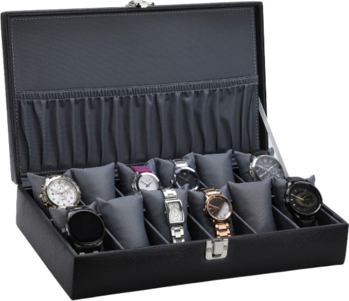 Young Gen Men's and Women's Watch Box Holder Organizer Case in Black color Watch Box-image-14