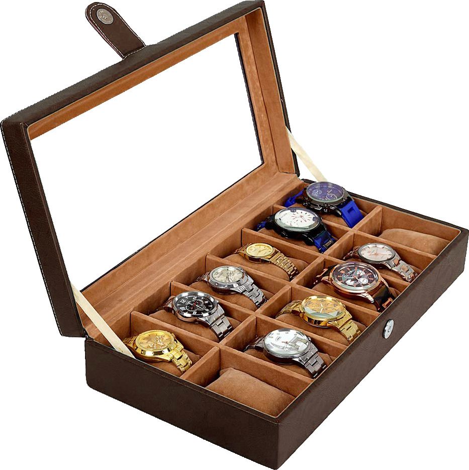 leather world Watch Box Organizer, Watch Box 12 Slot , Luxury watch box for Men, Wrist Watch Box-picture-28