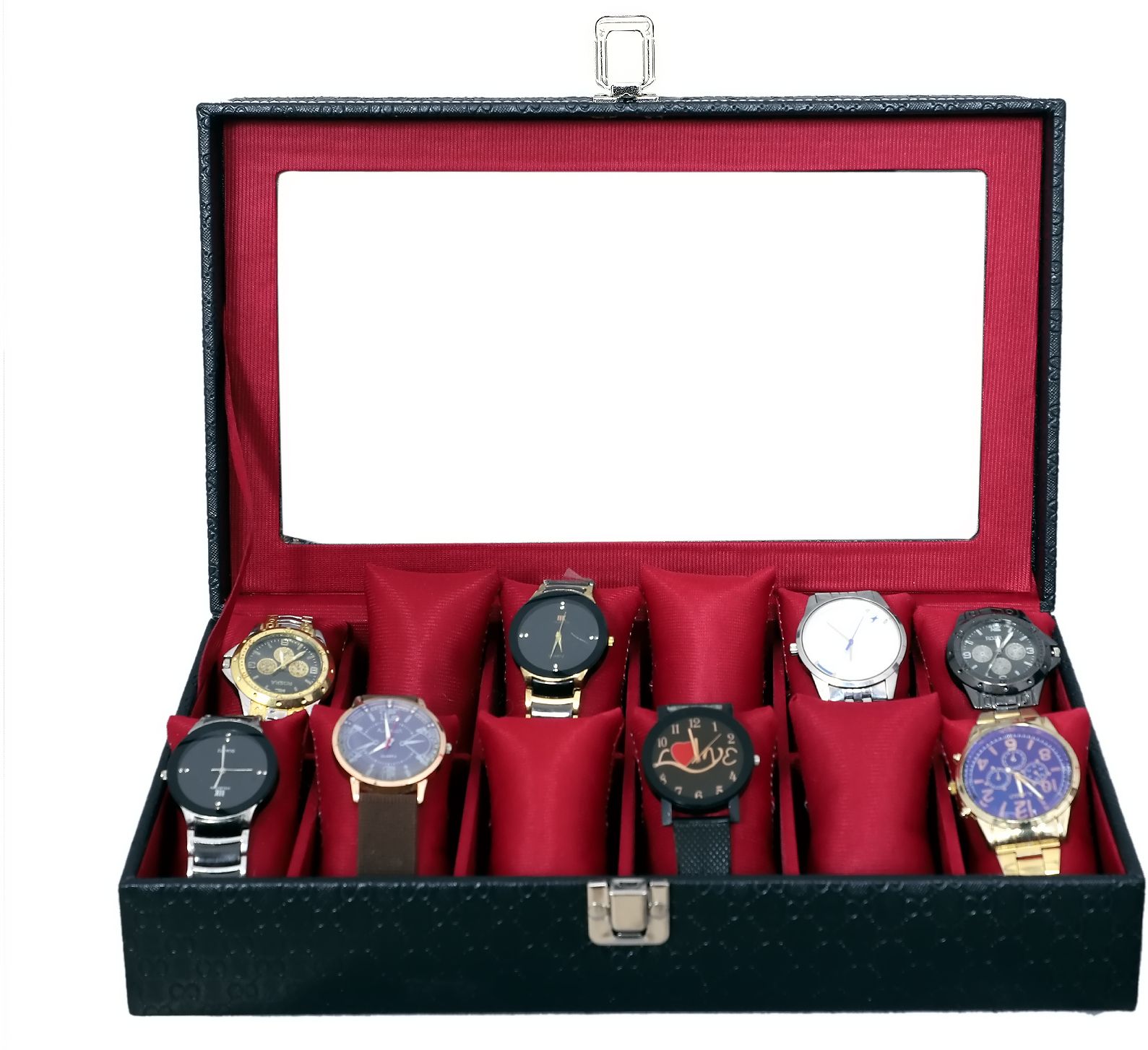 Watch Box Organizer in 12 Slots of Watch Transparent look watch box Watch Box-image-45
