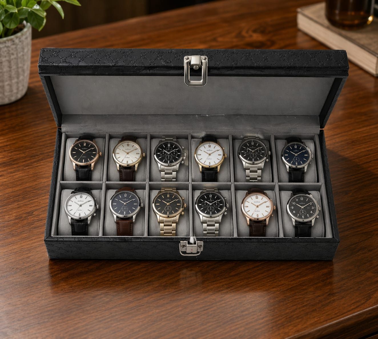 flycart Classic 12 Slot Watch Storage Box Watch Box-picture-2