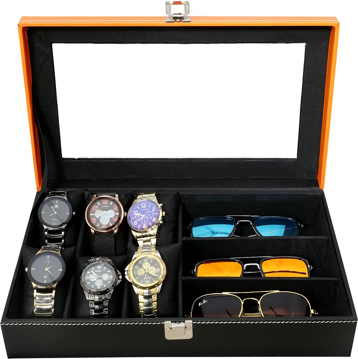 black 6 solt watch box 3 gs slot Watch Box-image-7