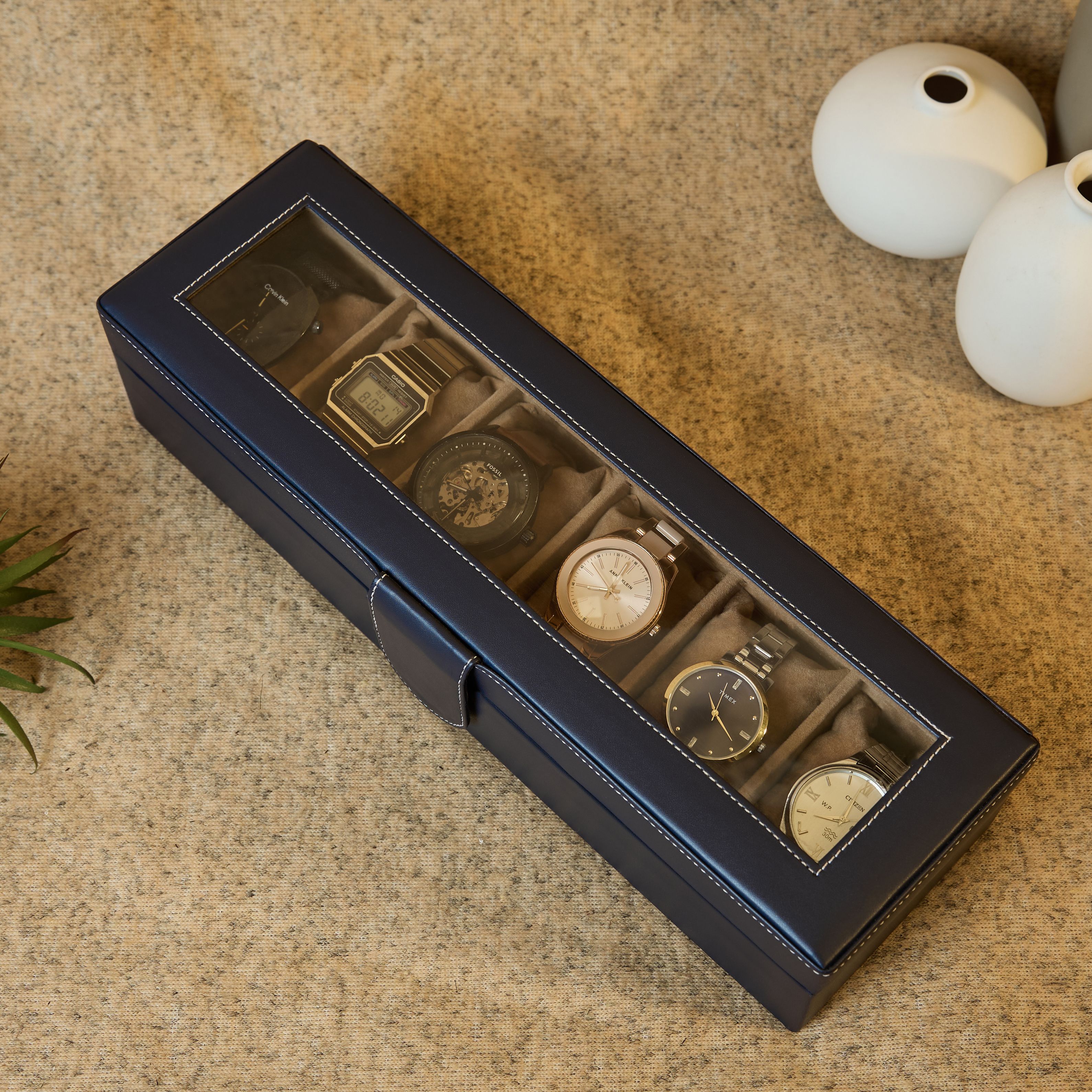 leather world Watch Organizer Watch Storage Box Watch Collection 8 Slot Watch Box-picture-23