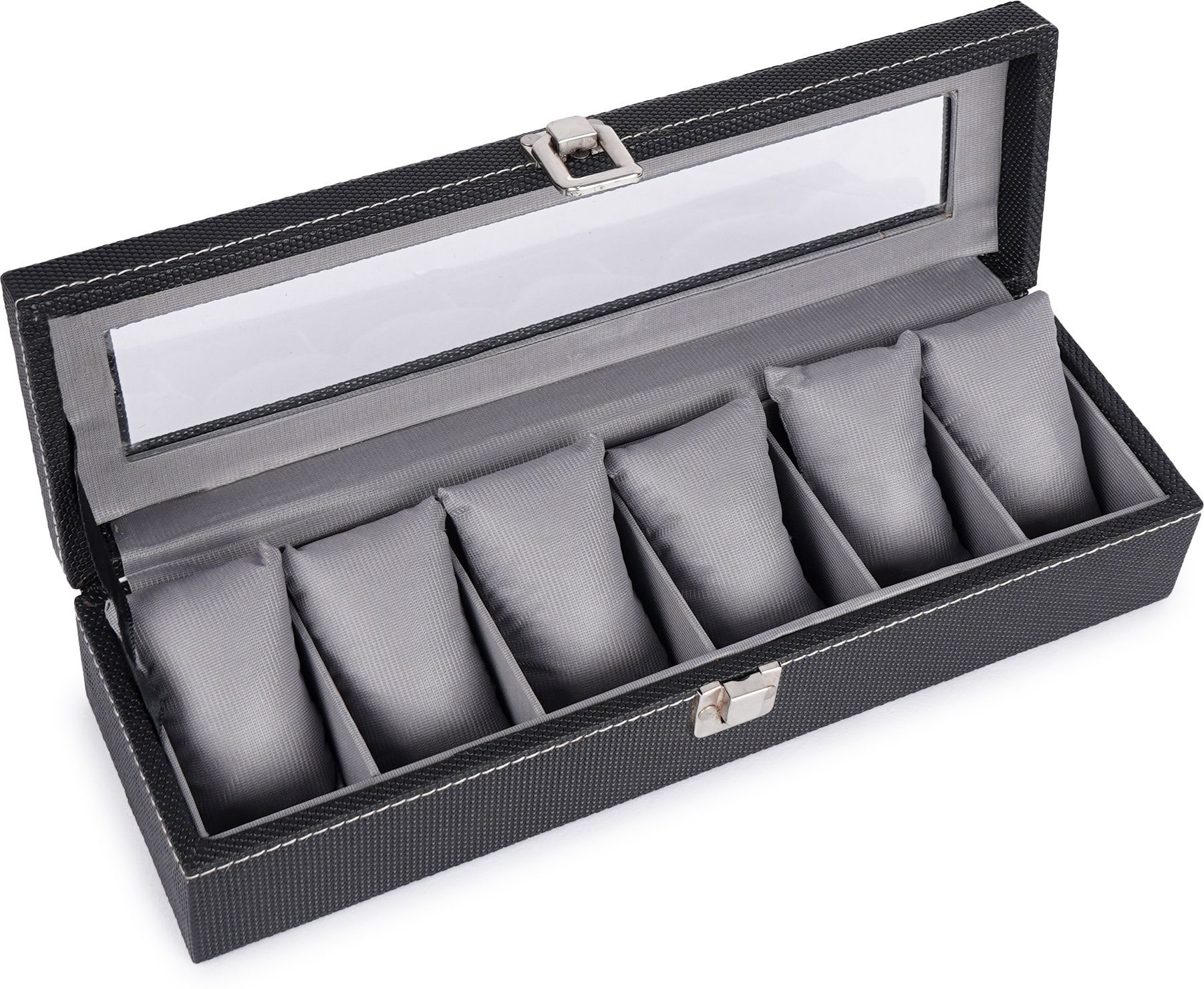 Men's and Women's Watch Box Holder Organizer Case in (6 Compartments) Watch Box-image-36
