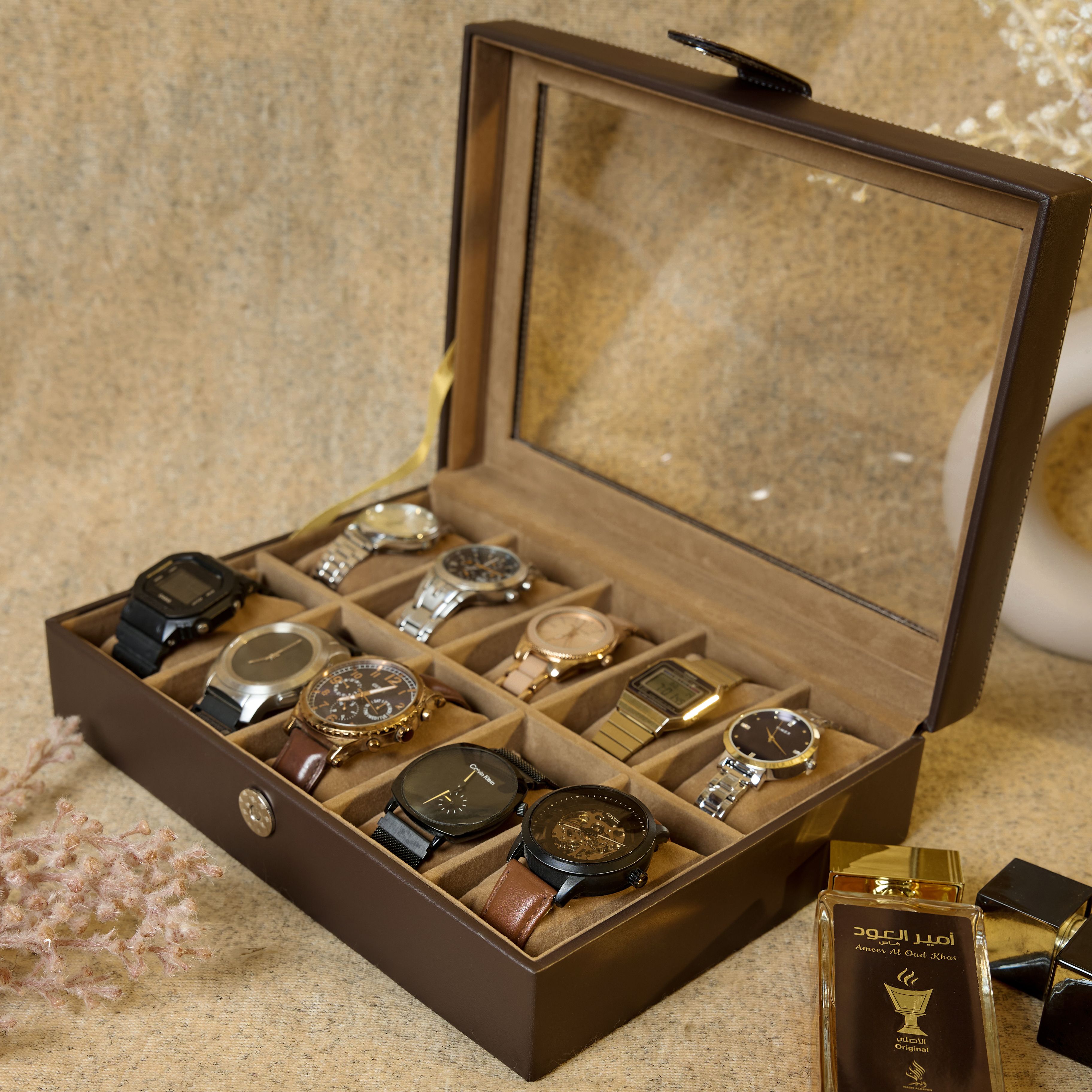 leather world Watch case , Watch Organizer ,10 Watch Storage box Watch Box-picture-15