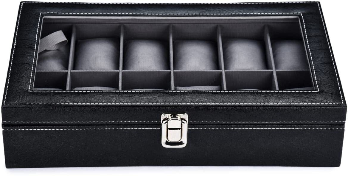 Unisex Watch Box Holder Organizer Case In 12 Slots Watch Box-image-41