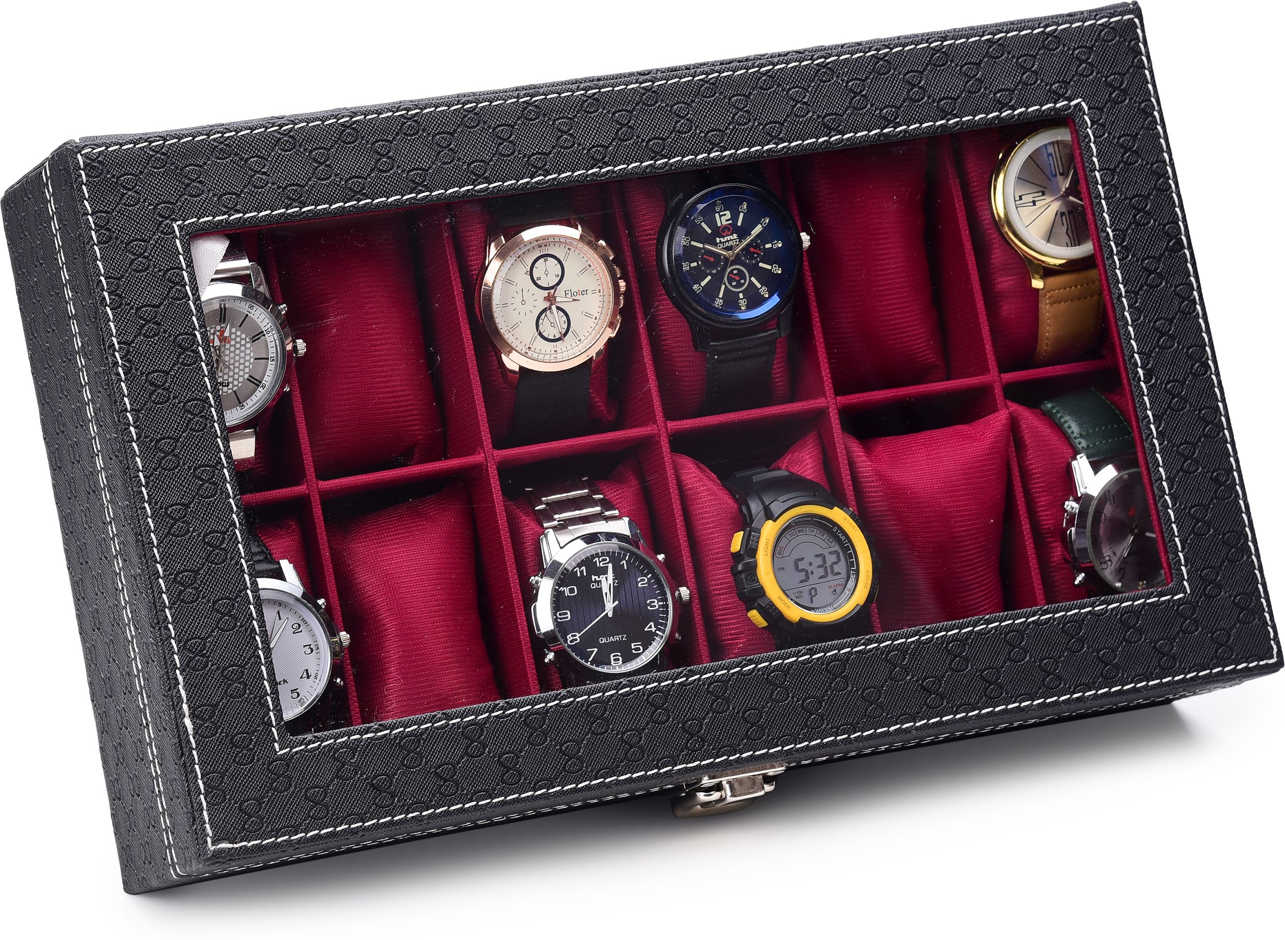 Special Men's and Women's Watch Box Transparent Organiser Case in Tran Black Watch Box-image-49