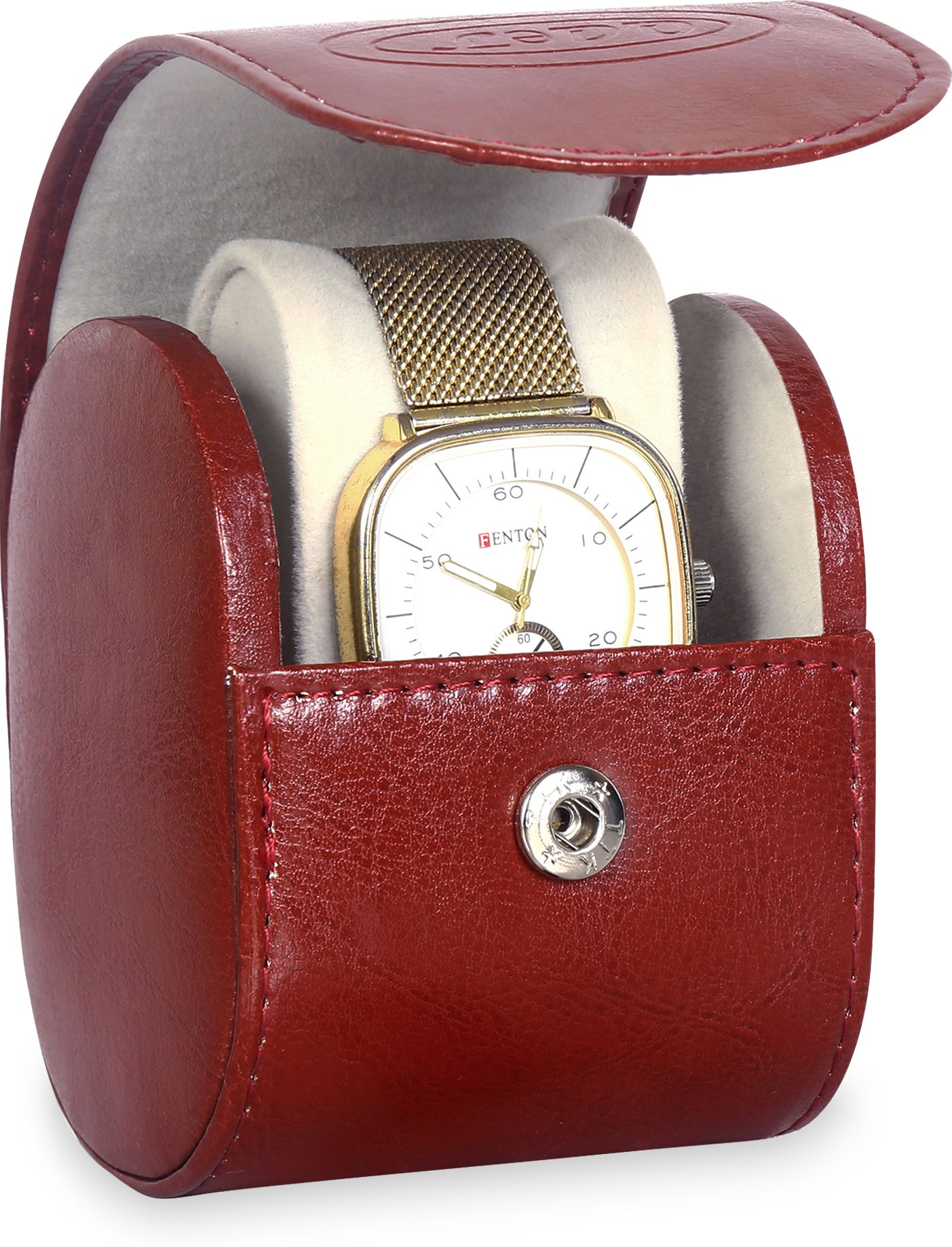 Watch Box Organizer In 1 Slot of watches with Cherry Color Pack of 2 Watch Box-image-49