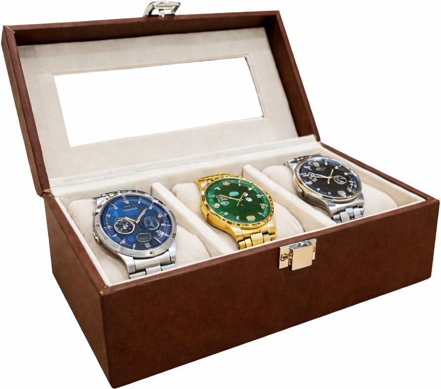 la trove 3 Slot Watch Box Organizer Watch Box-picture-1