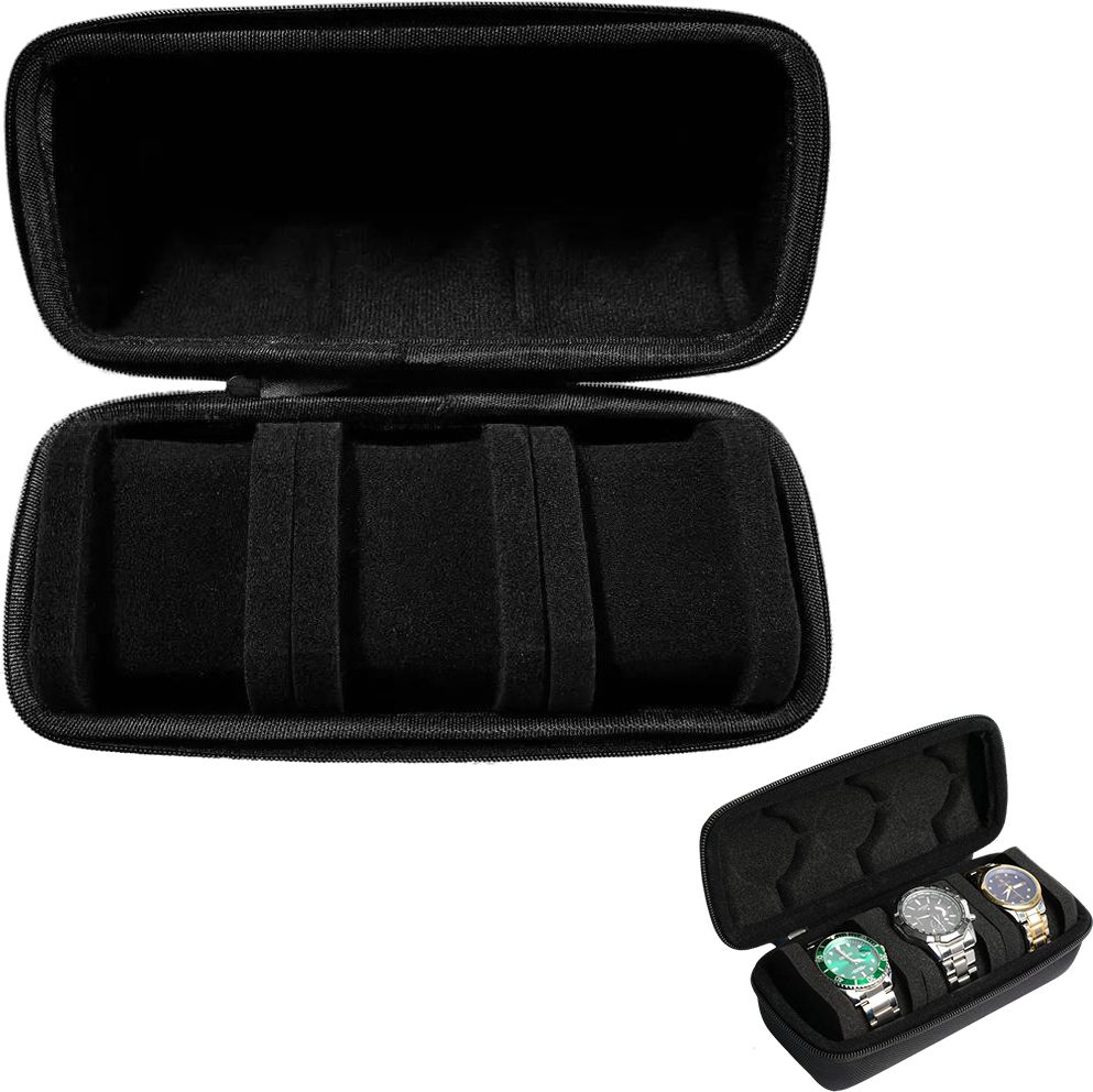 serplex Three Slot Watch Storage Box with Soft Lining and Travel Carry Case Watch Box-picture-36
