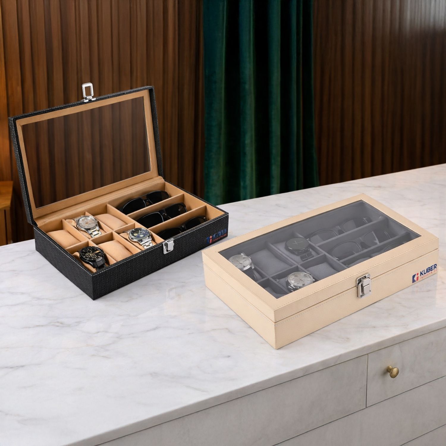 Premium Faux Leather Wrist Organiser Watch Box-image-42