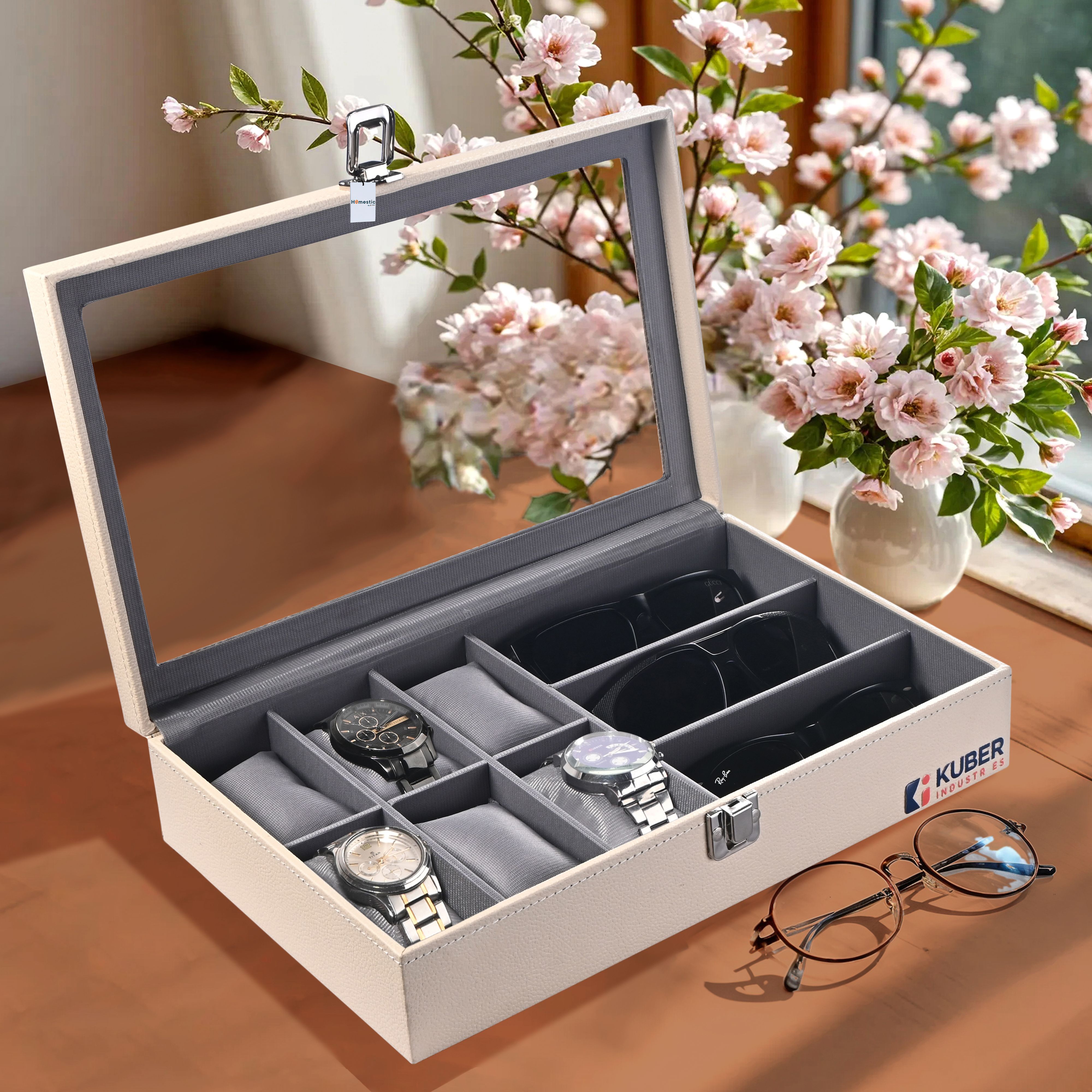 Kuber Industries Premium Faux Leather Wrist Organiser Watch Box-image-36
