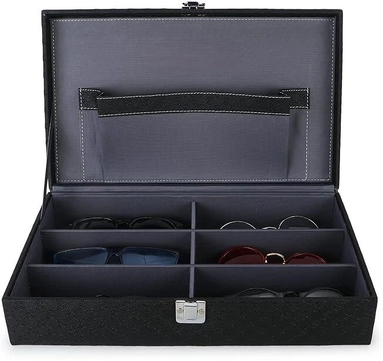Sunglasses Box Organizer Holder Case in Black with 6 Slots figting Watch Box-image-44