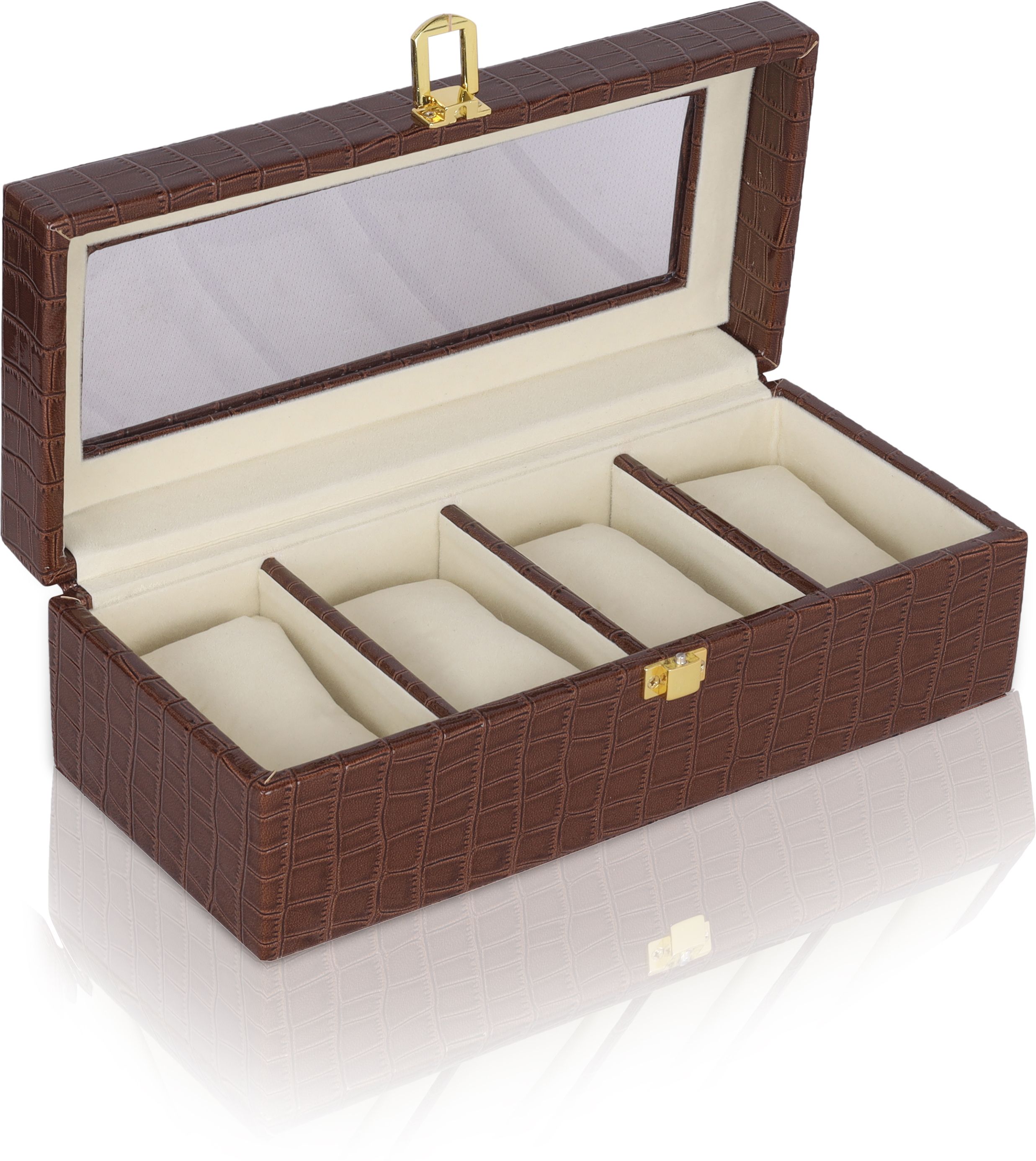 4 Slot PU Leather Watch Box Watch Box-image-24