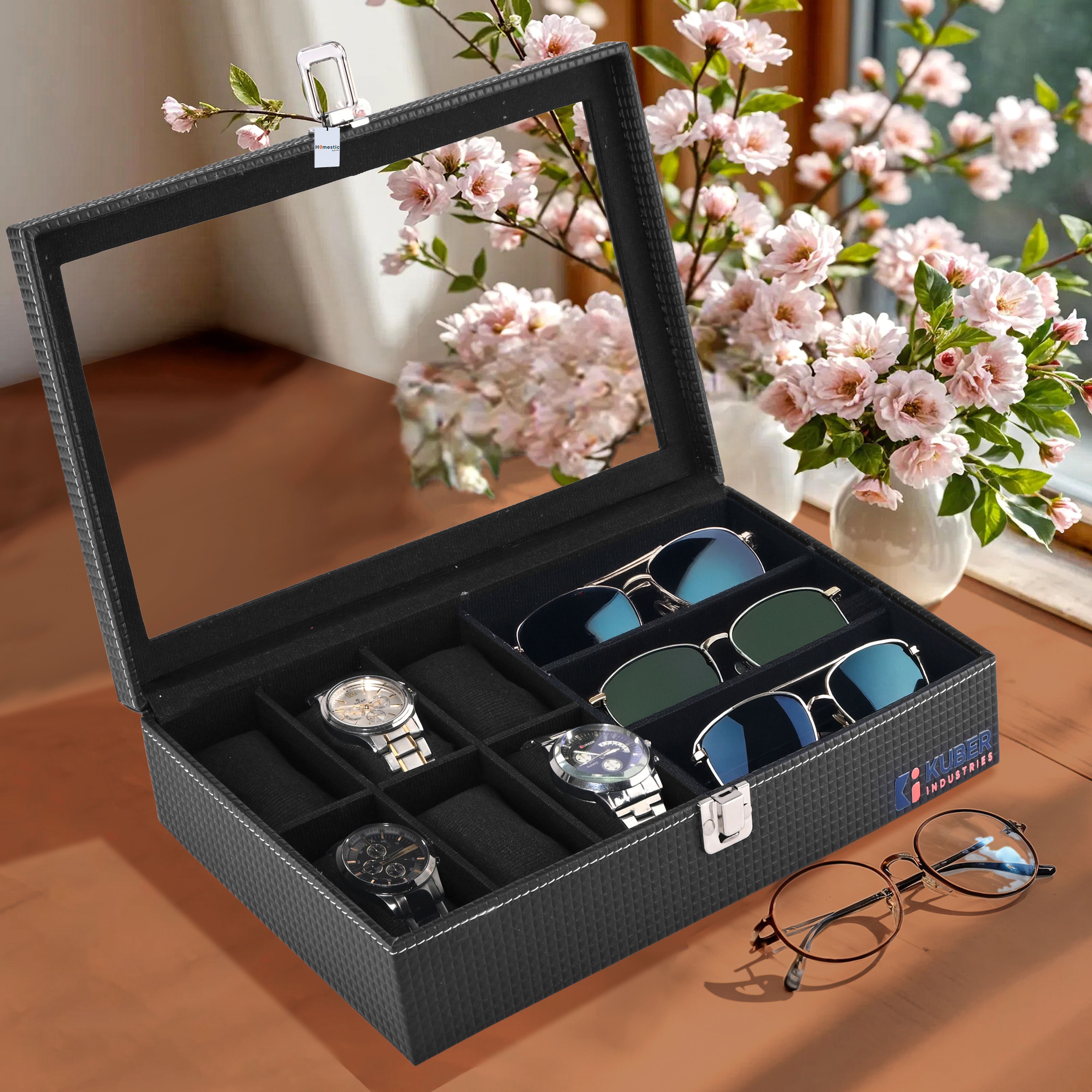 Kuber Industries Premium Faux Leather Wrist Organiser Watch Box-image-37