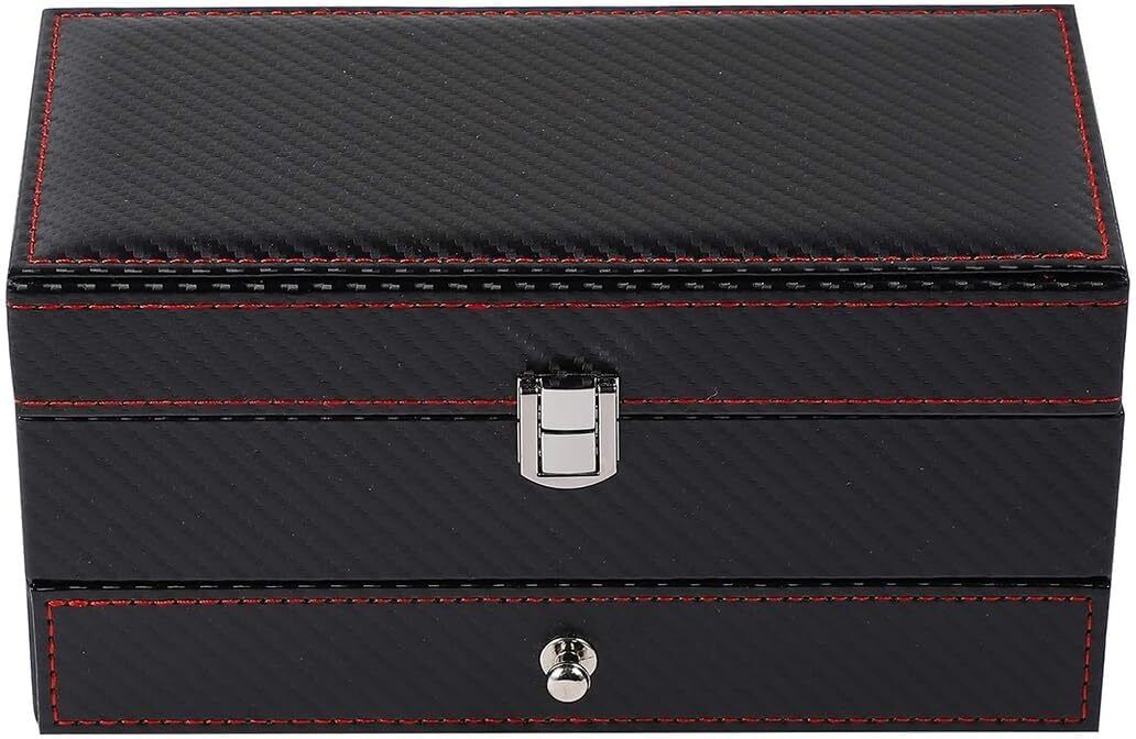 Premium Faux Leather Watch Box with Clear Lid for Men & Women Storage Organizer Watch Box-image-23